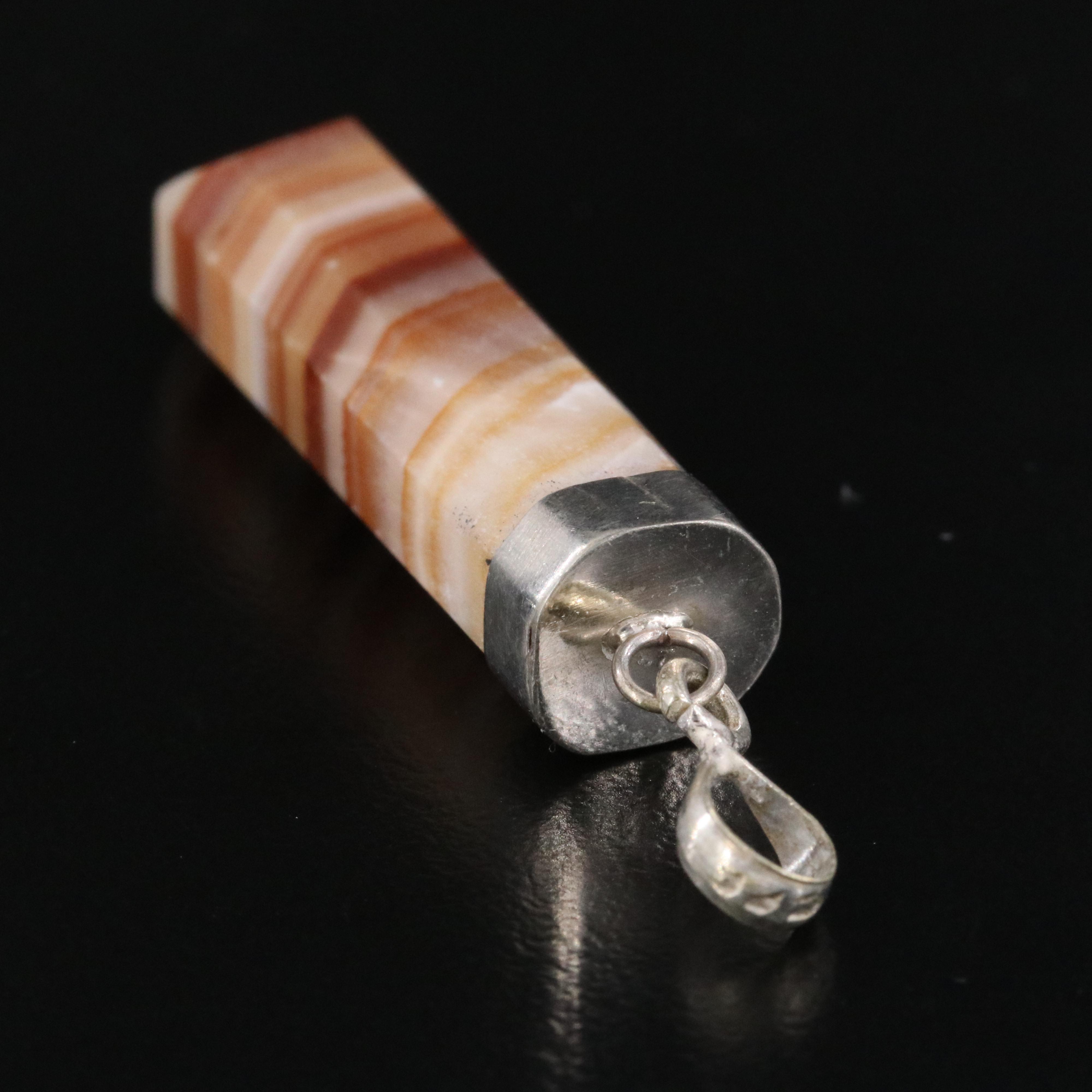 Sterling Calcite Point Pendant