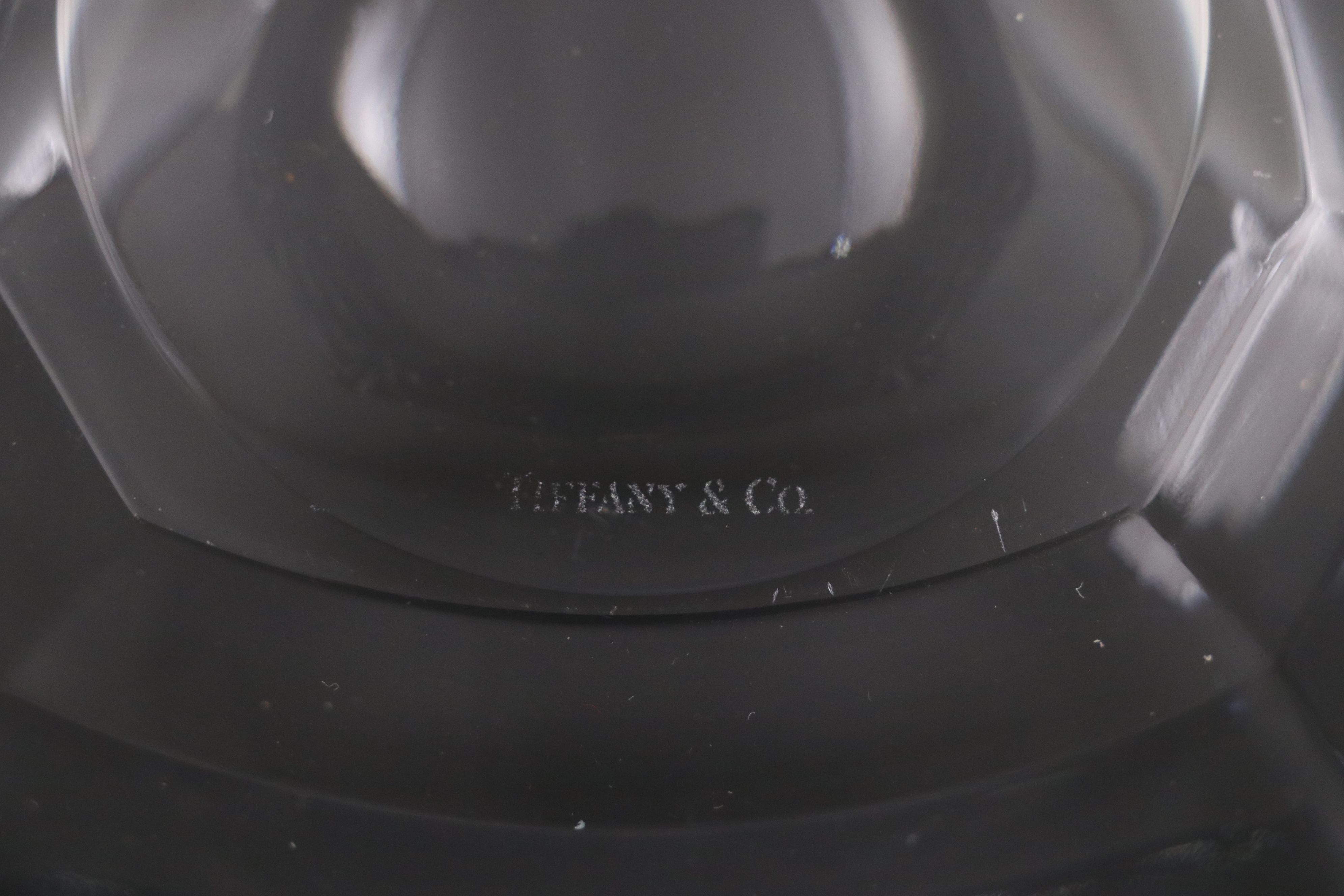 Tiffany & Co. Crystal Bowl with Concept Desk Clock