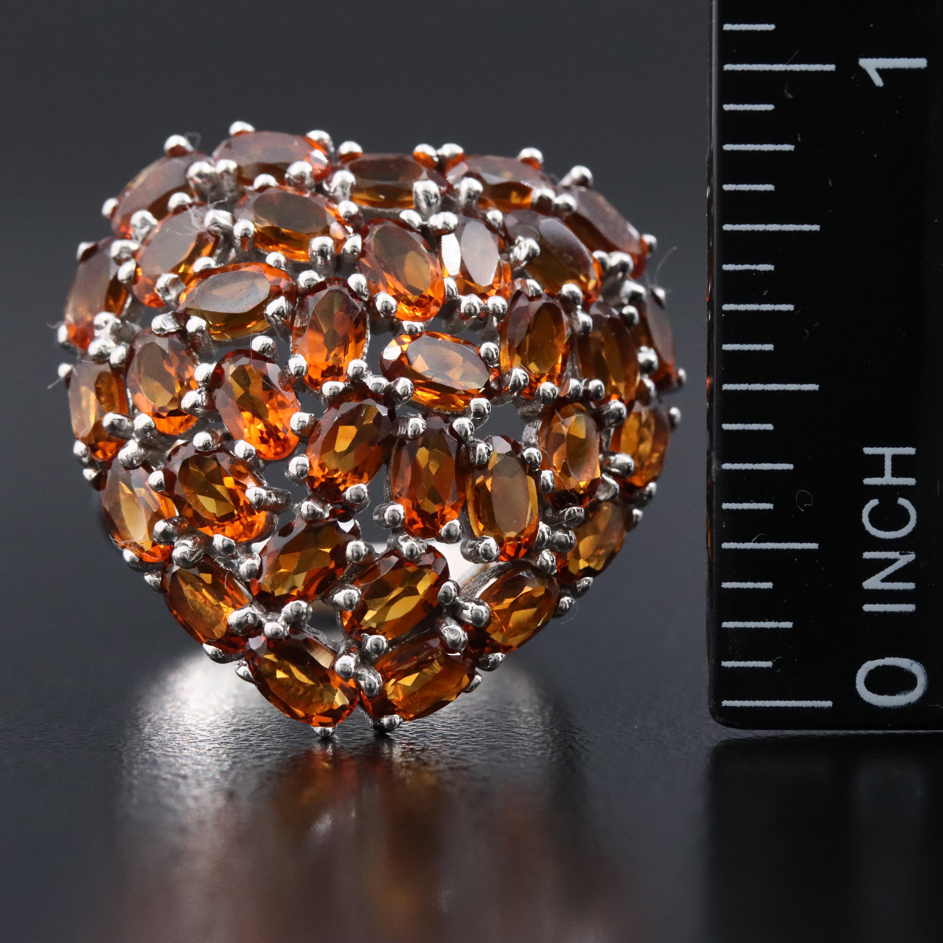 Sterling Citrine Heart Ring