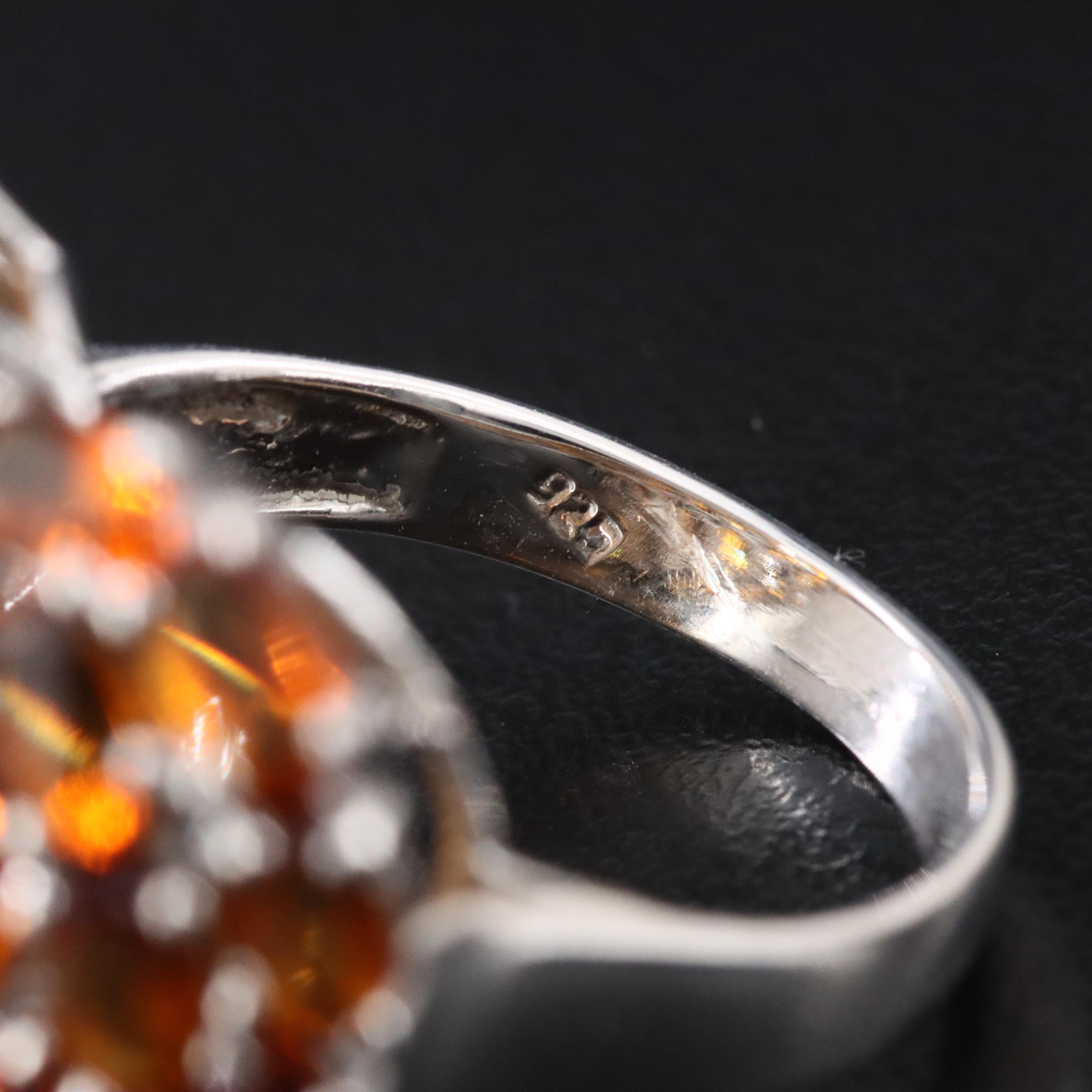 Sterling Citrine Heart Ring