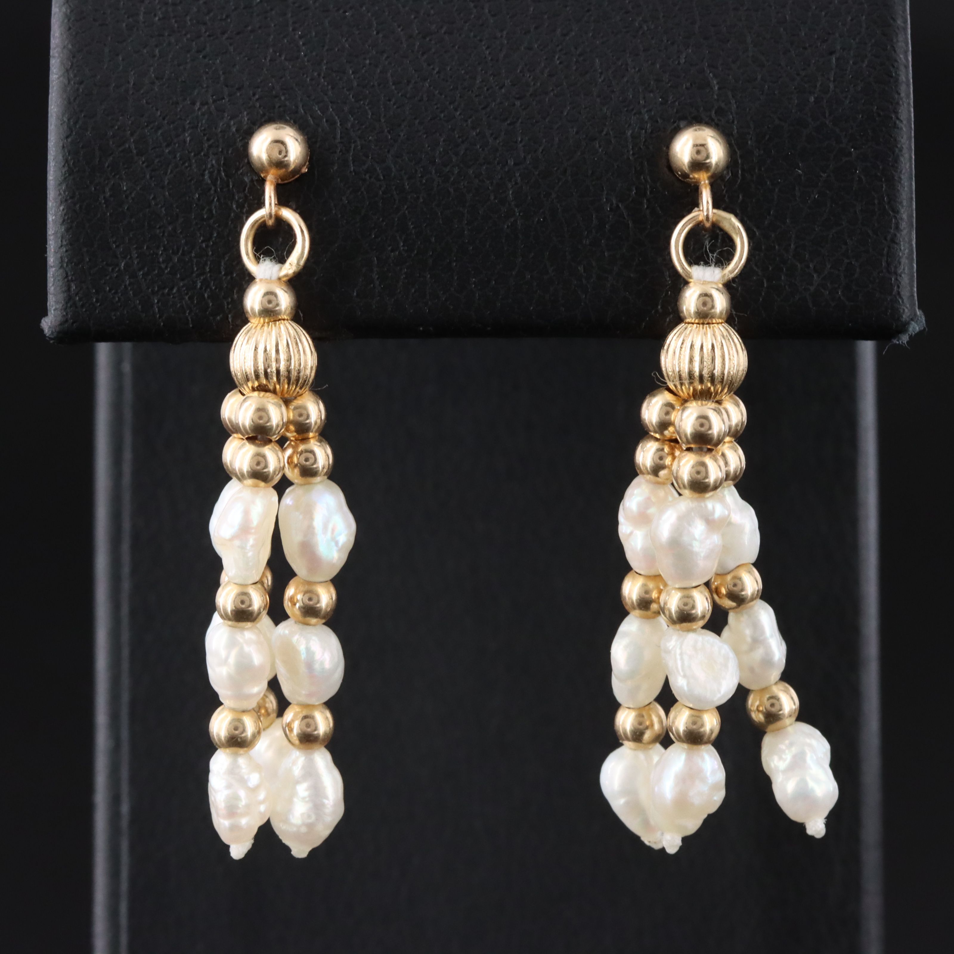 14K Pearl Drop Earrings
