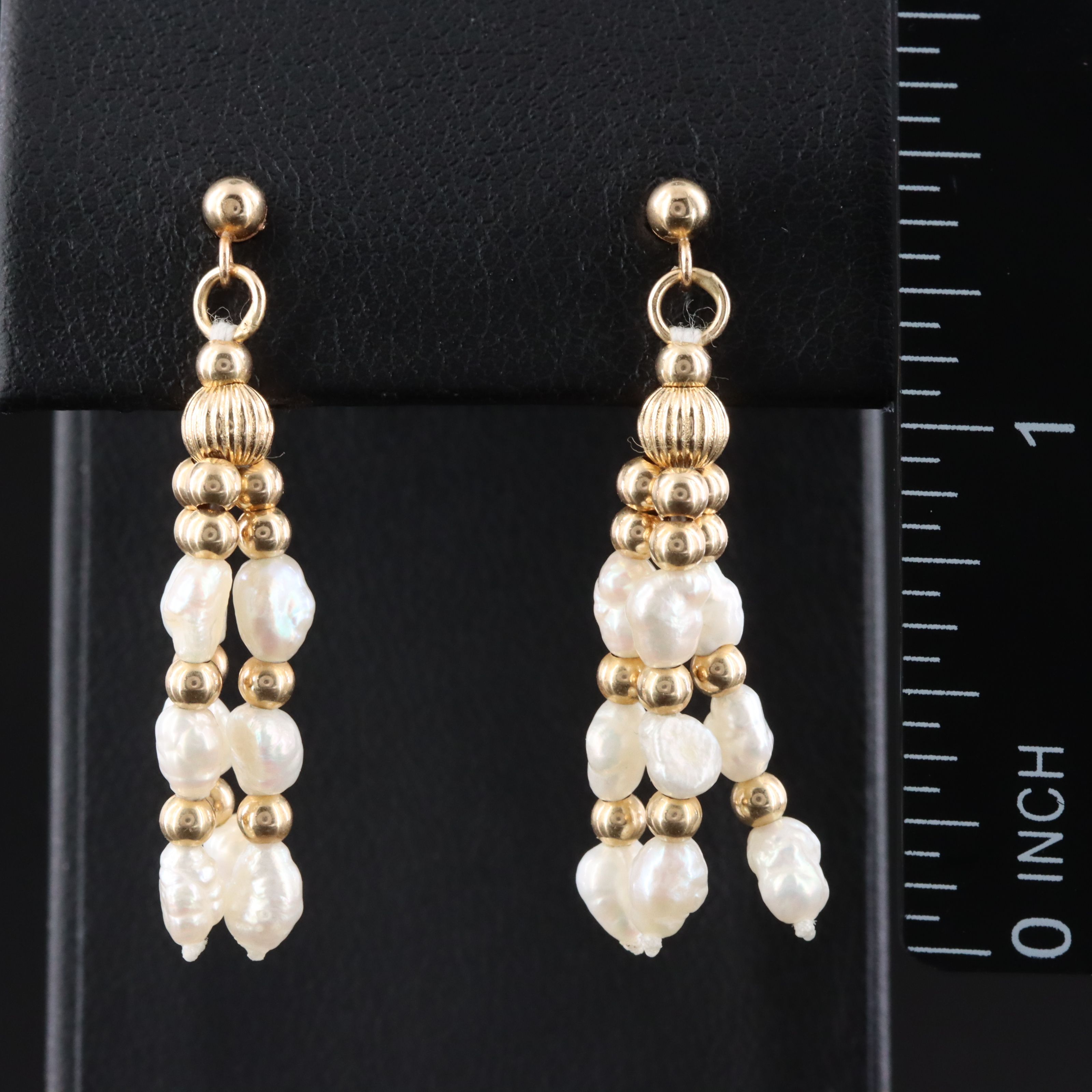 14K Pearl Drop Earrings