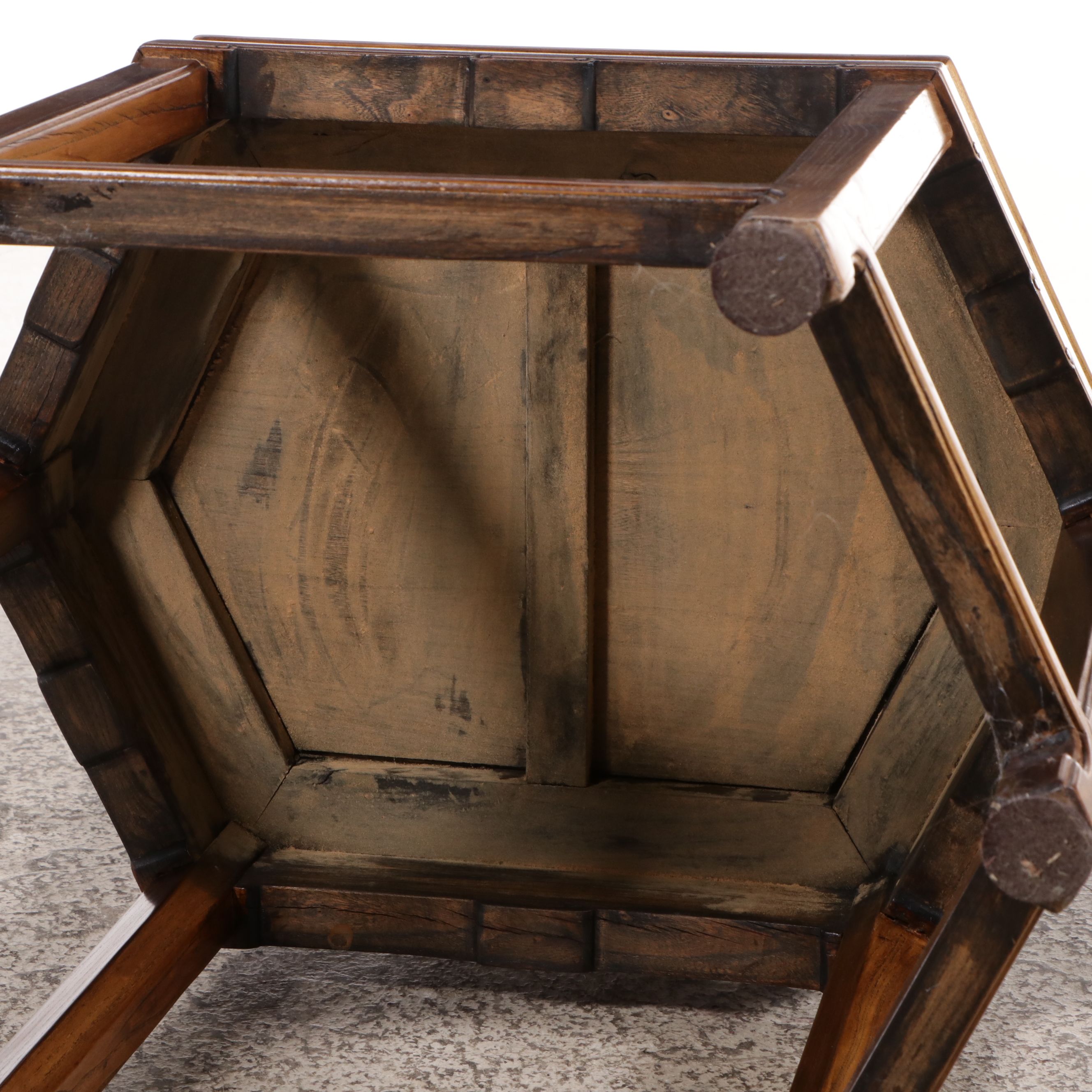 Chinese Style Rosewood "Crackle Ice" Armchairs and Other Side Table