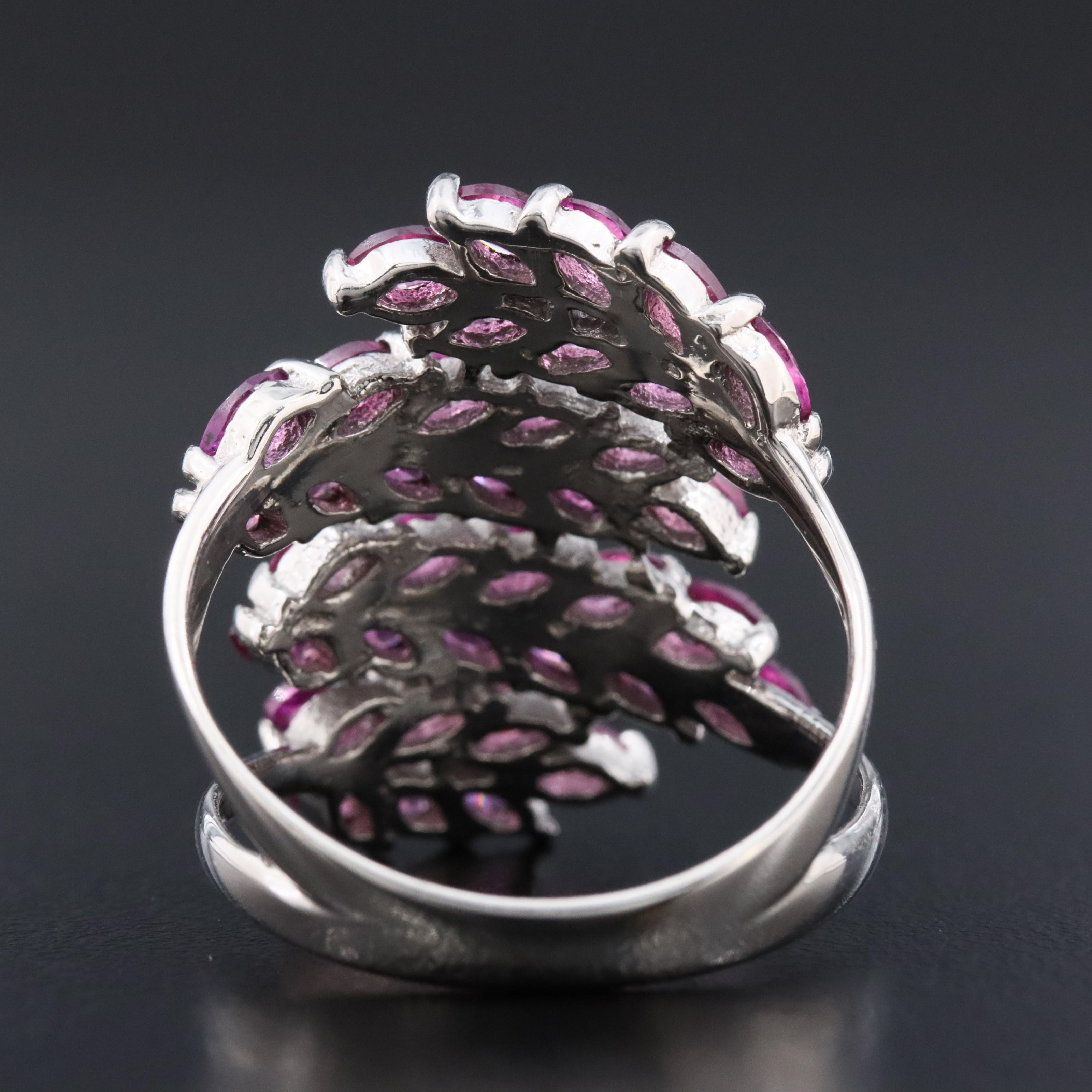Sterling Rhodolite Garnet Bypass Ring