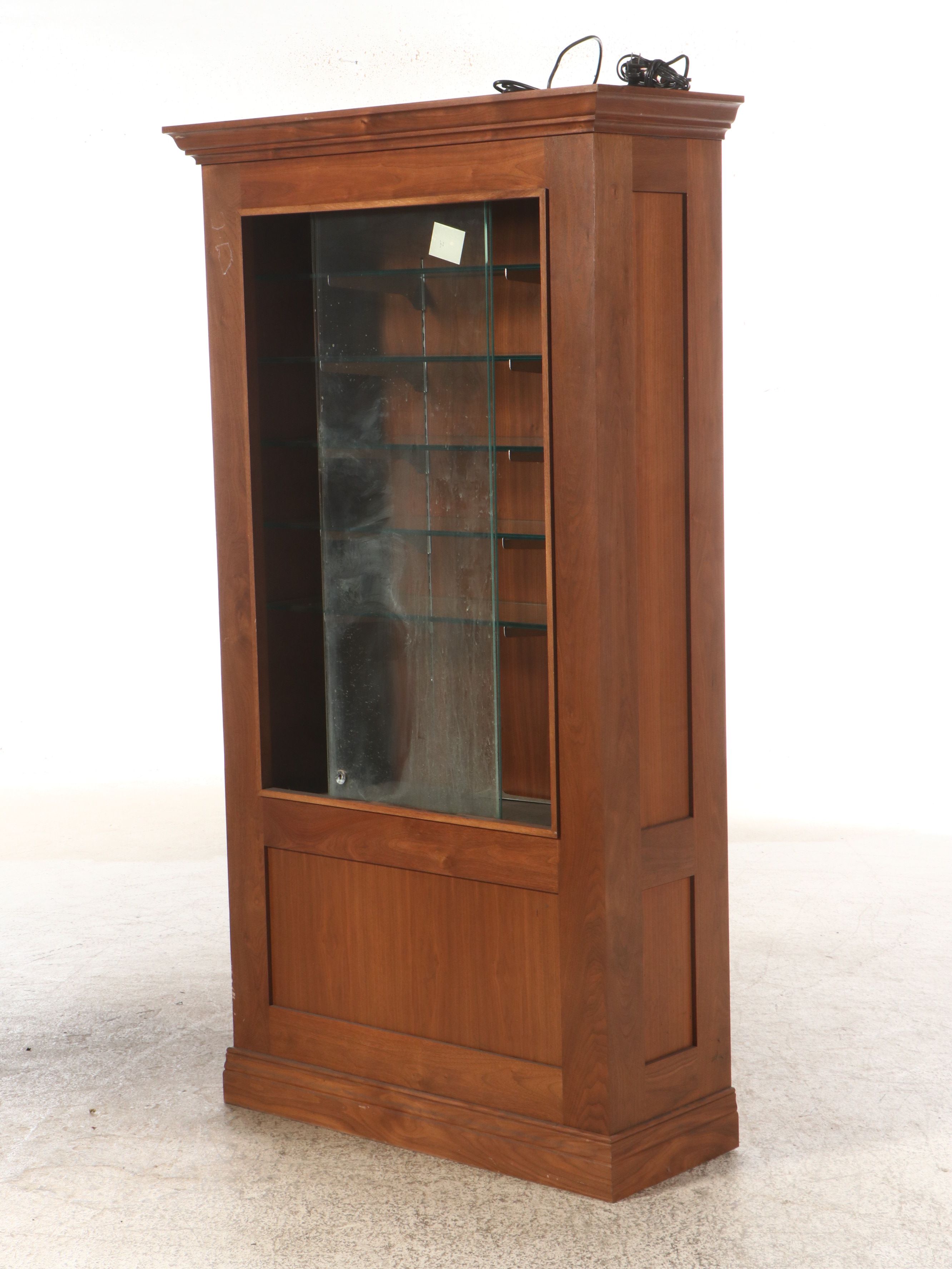 Edwardian Style Wooden Glass Illuminated Front Display