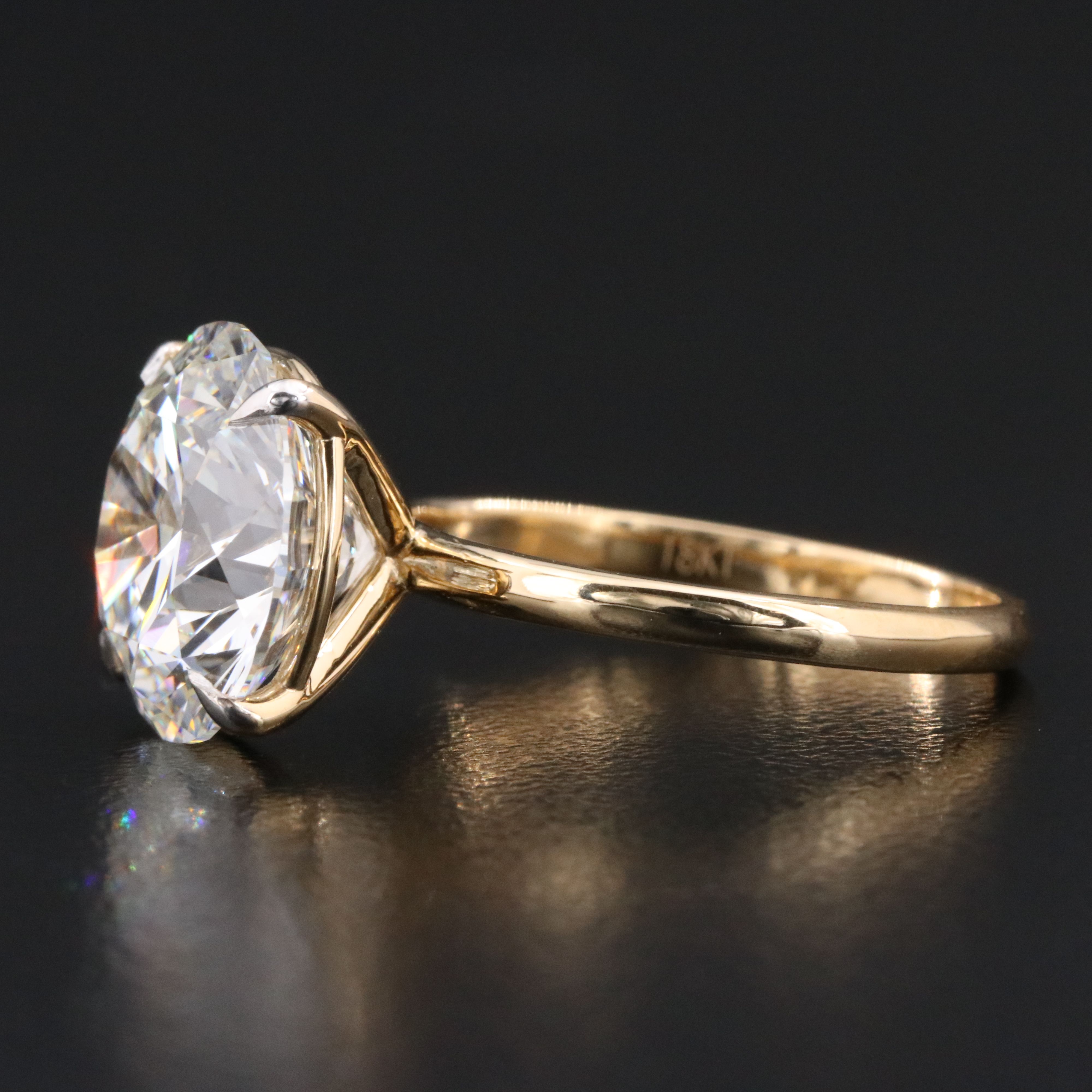 18K 6.18 CT Lab Grown Diamond Solitaire Ring with IGI Report