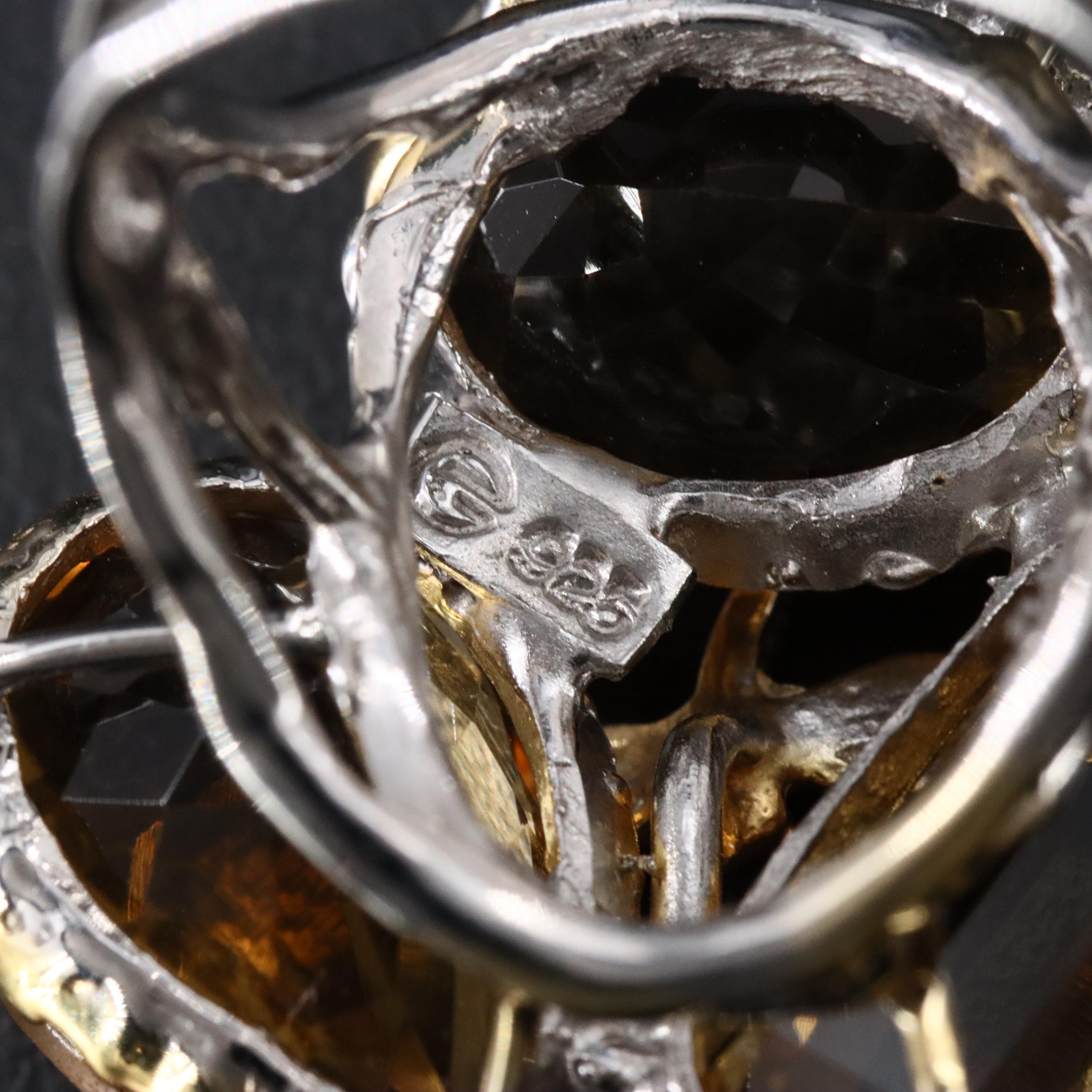 Sterling Citrine Dragonfly Ring