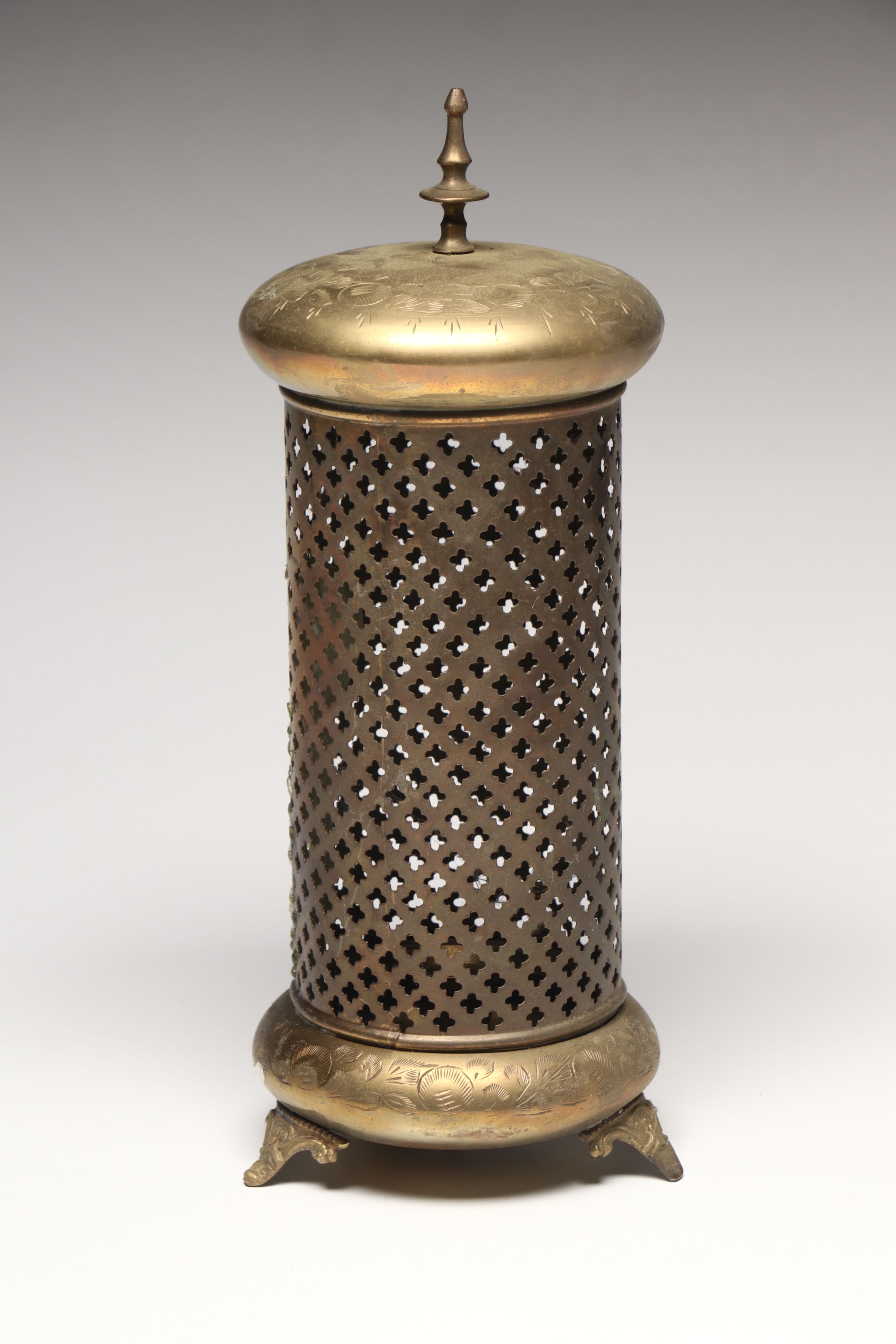 Indian Brass Censer with Other Metal Incense and Candle Holders