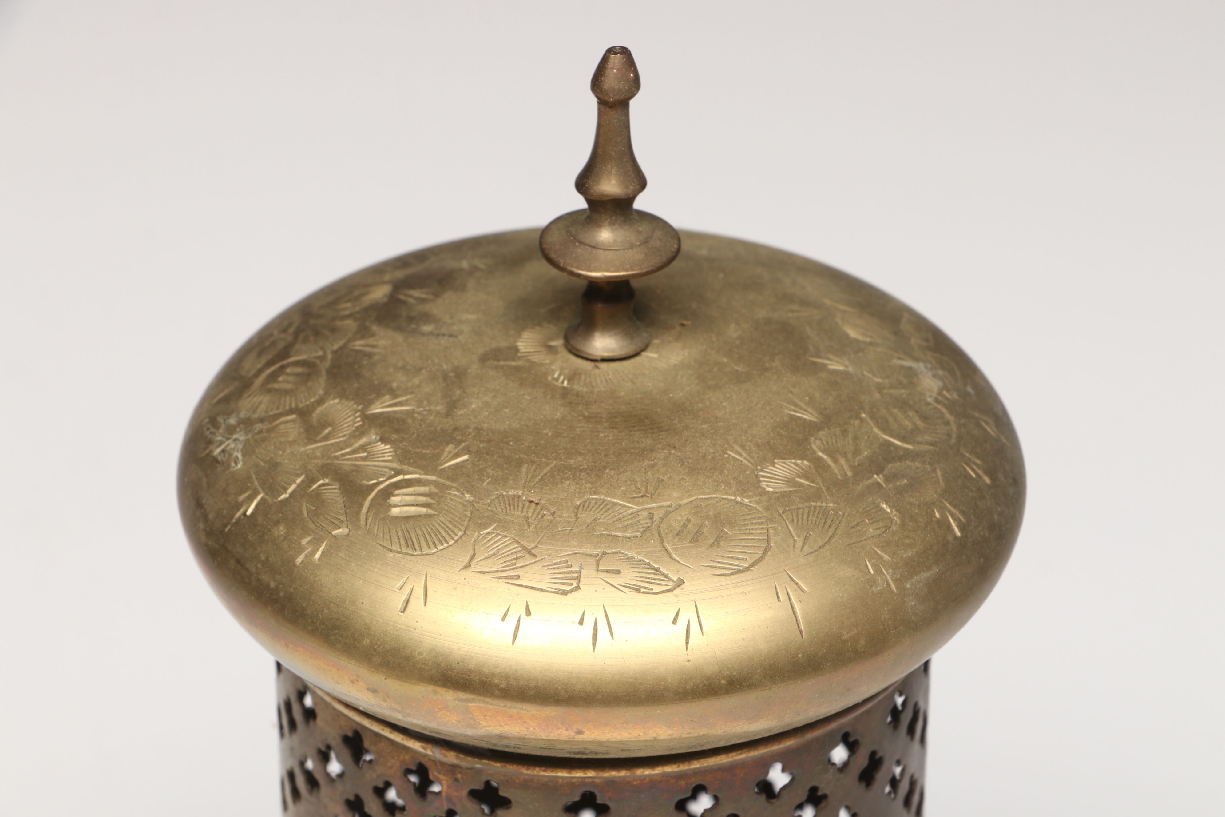 Indian Brass Censer with Other Metal Incense and Candle Holders