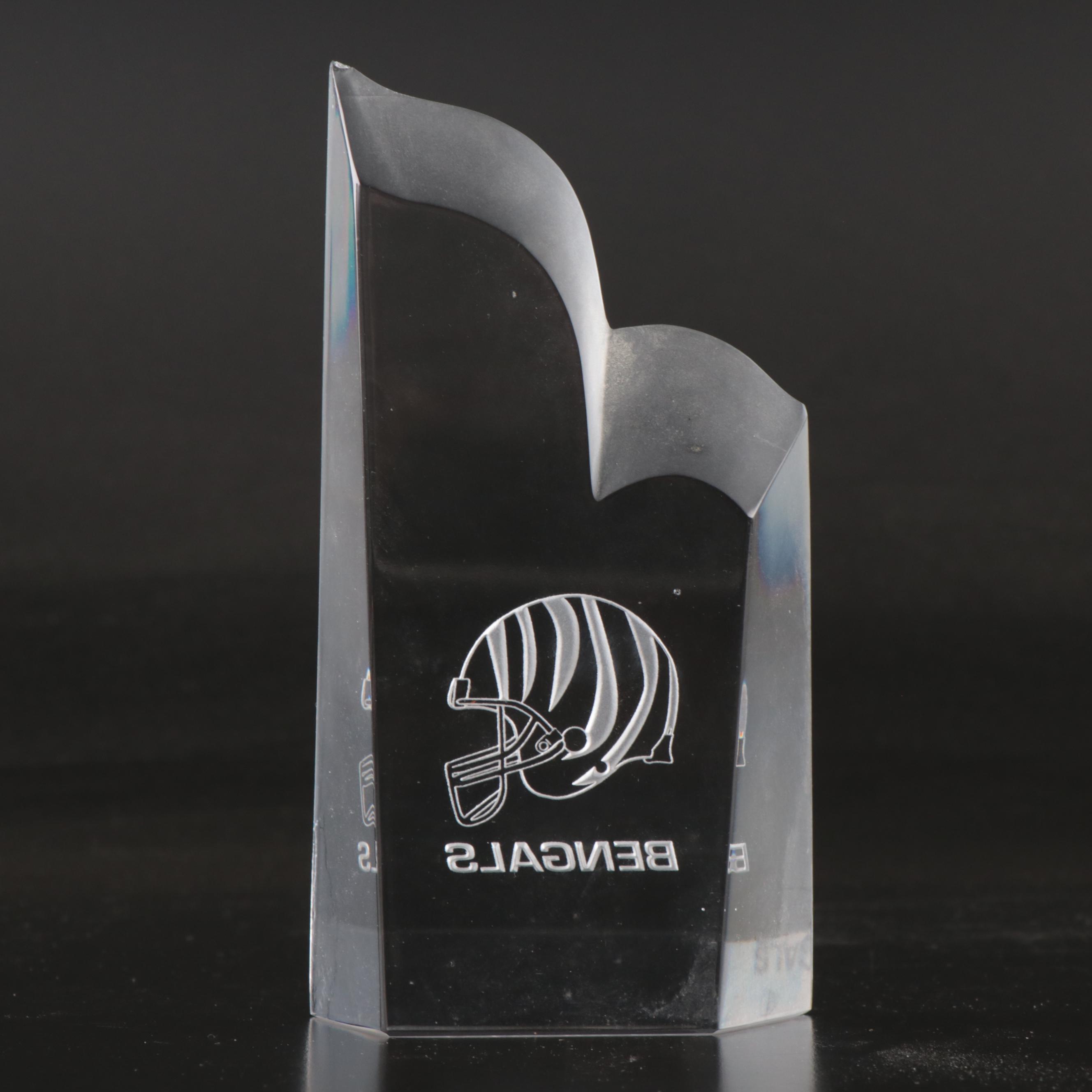 Cincinnati Bengals Laser Etched Glass and Pewter Desk Accessories