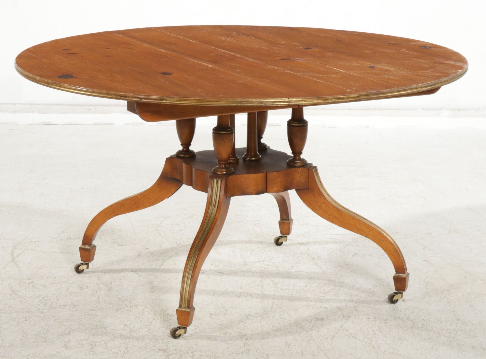 Baker Furniture "Historic Charleston" Federal Style Pine Dining Table