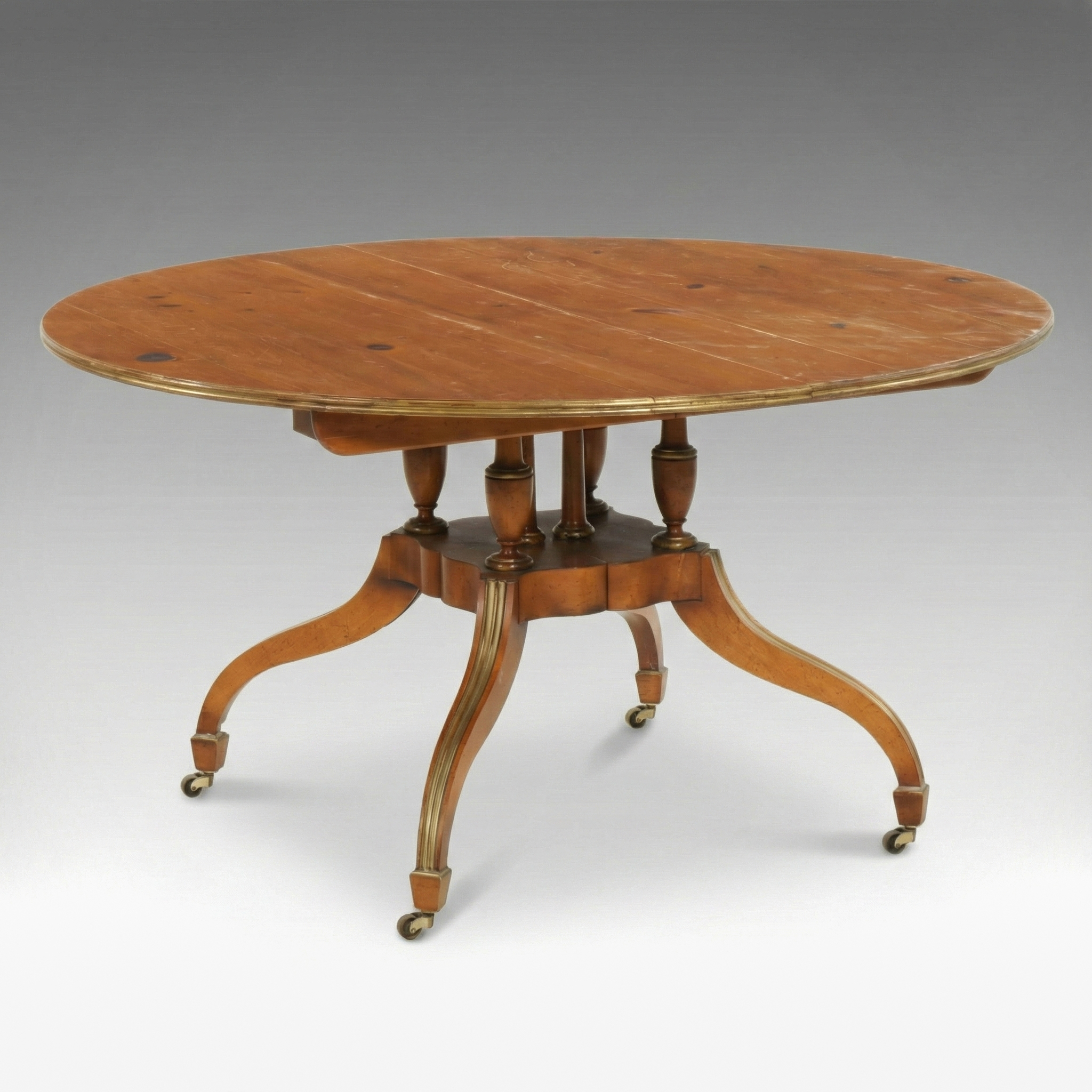 Baker Furniture "Historic Charleston" Federal Style Pine Dining Table