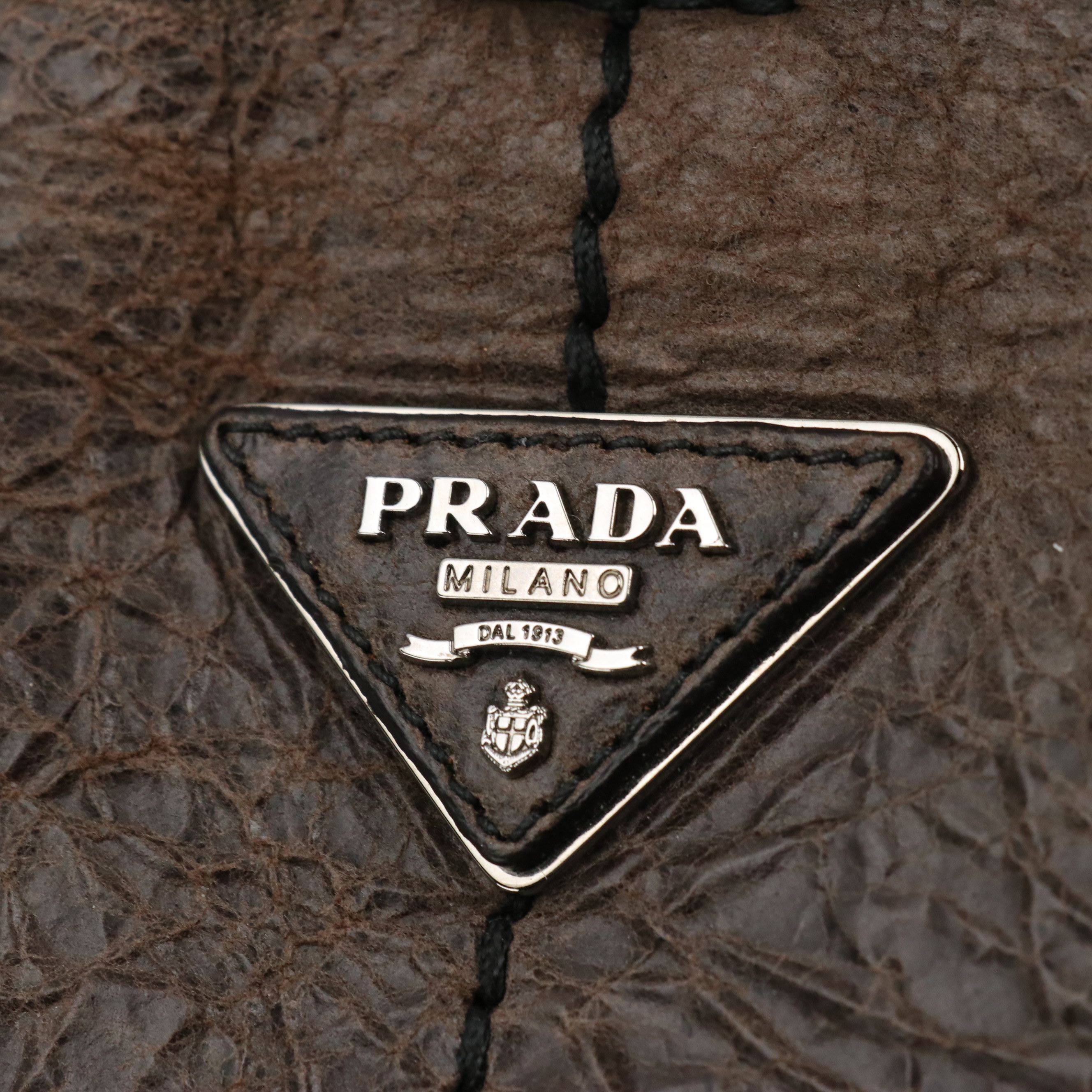 Prada Tote Bag in Brown Mouton and Leather