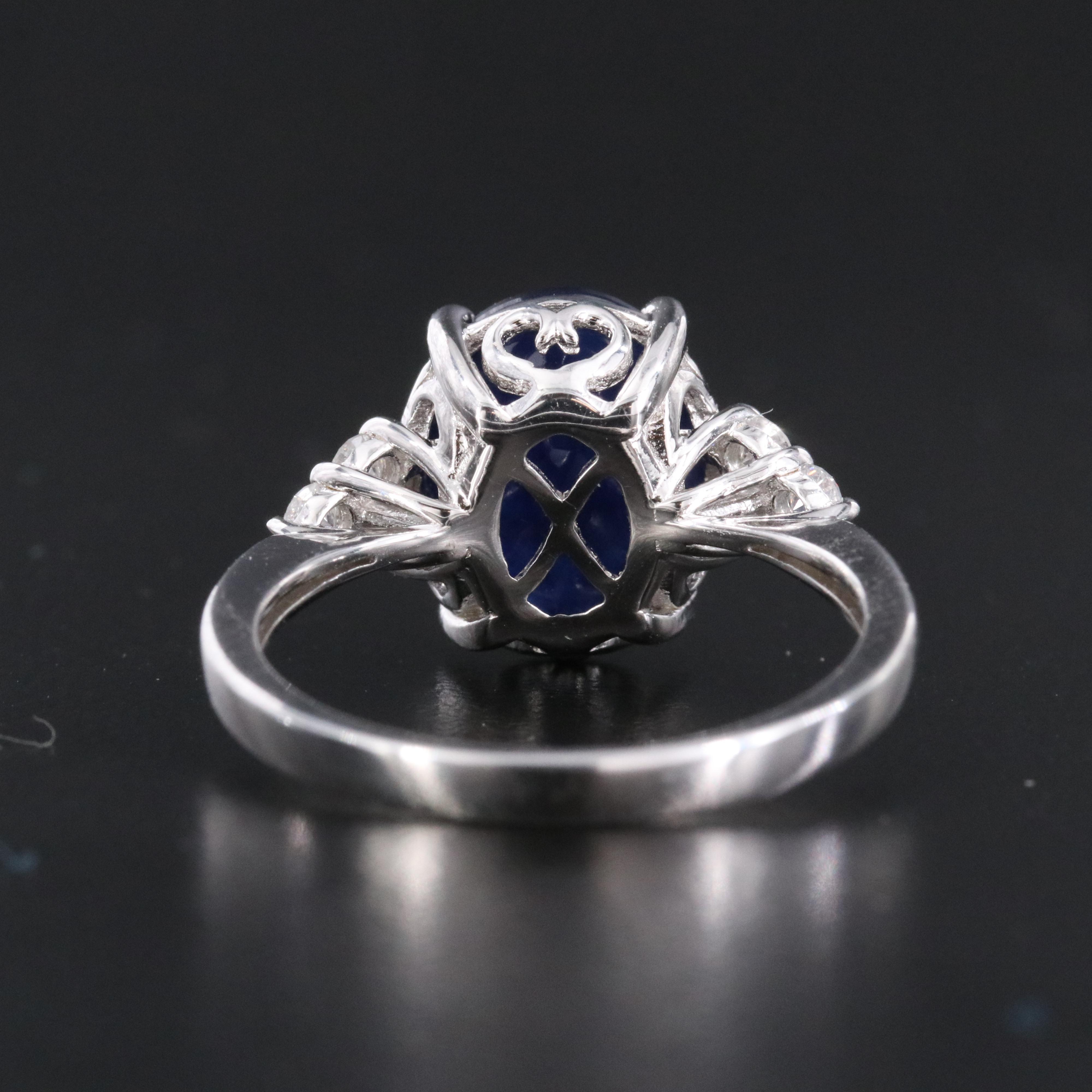 Oscar Friedman Sterling Sapphire and Diamond Ring