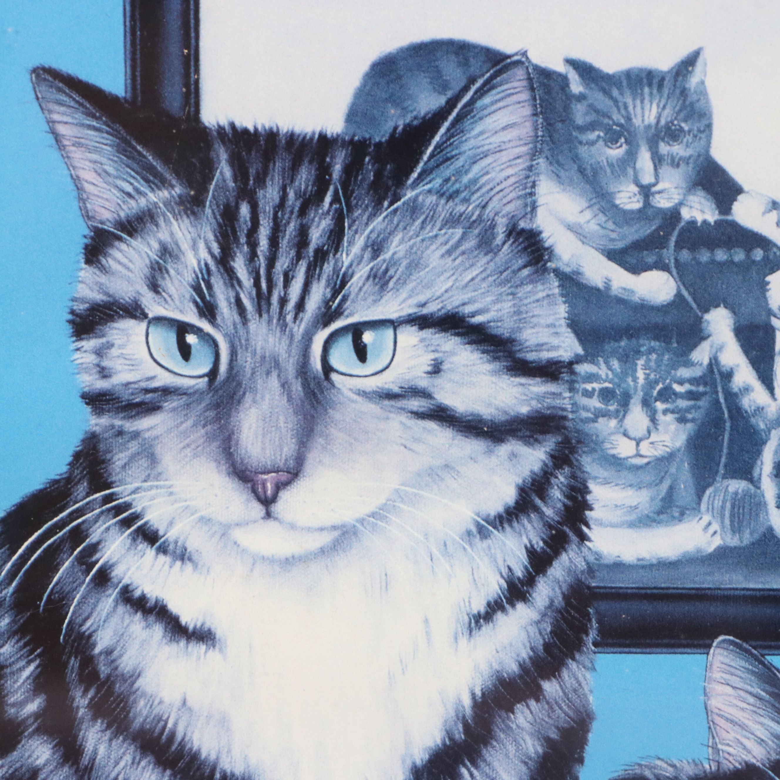 Offset Lithograph After Susan Powers "Three Tabby Cats," Late 20th Century