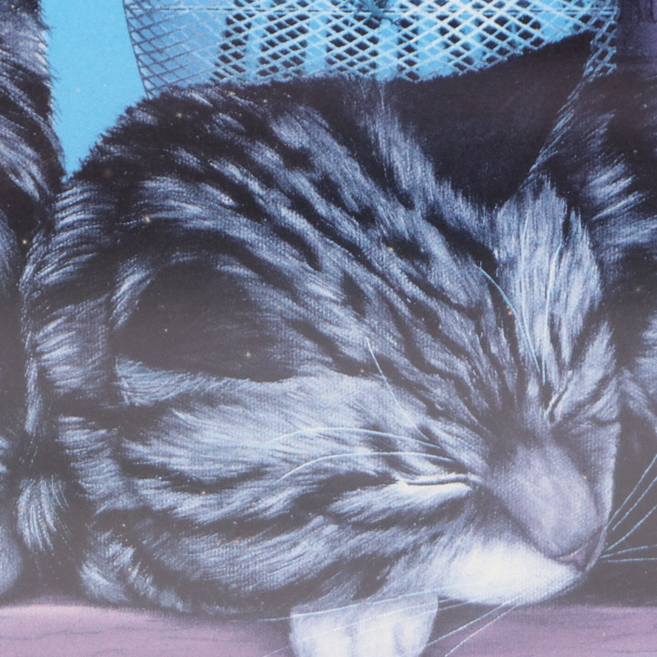 Offset Lithograph After Susan Powers "Three Tabby Cats," Late 20th Century