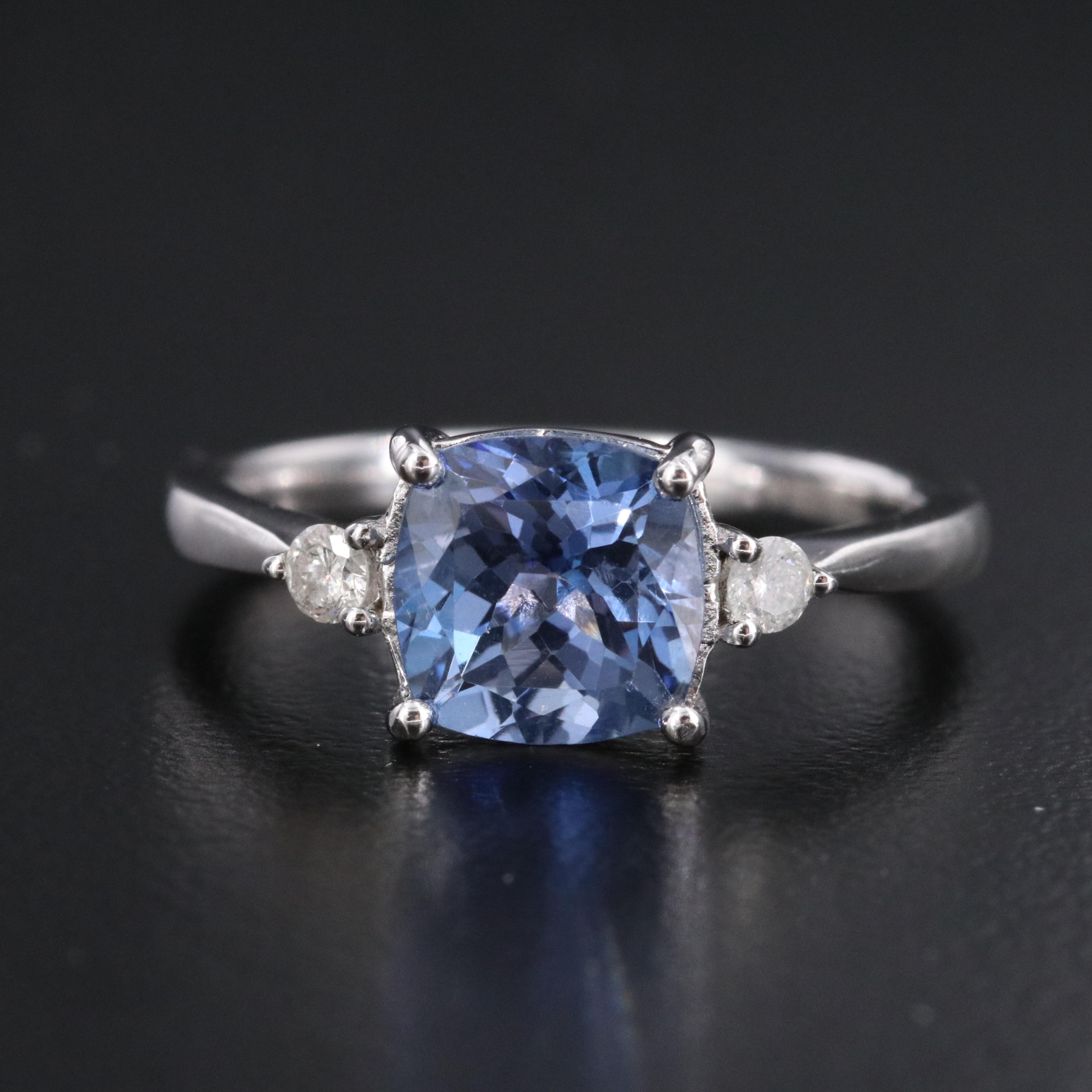 Oscar Friedman Sterling Iolite and Diamond Ring