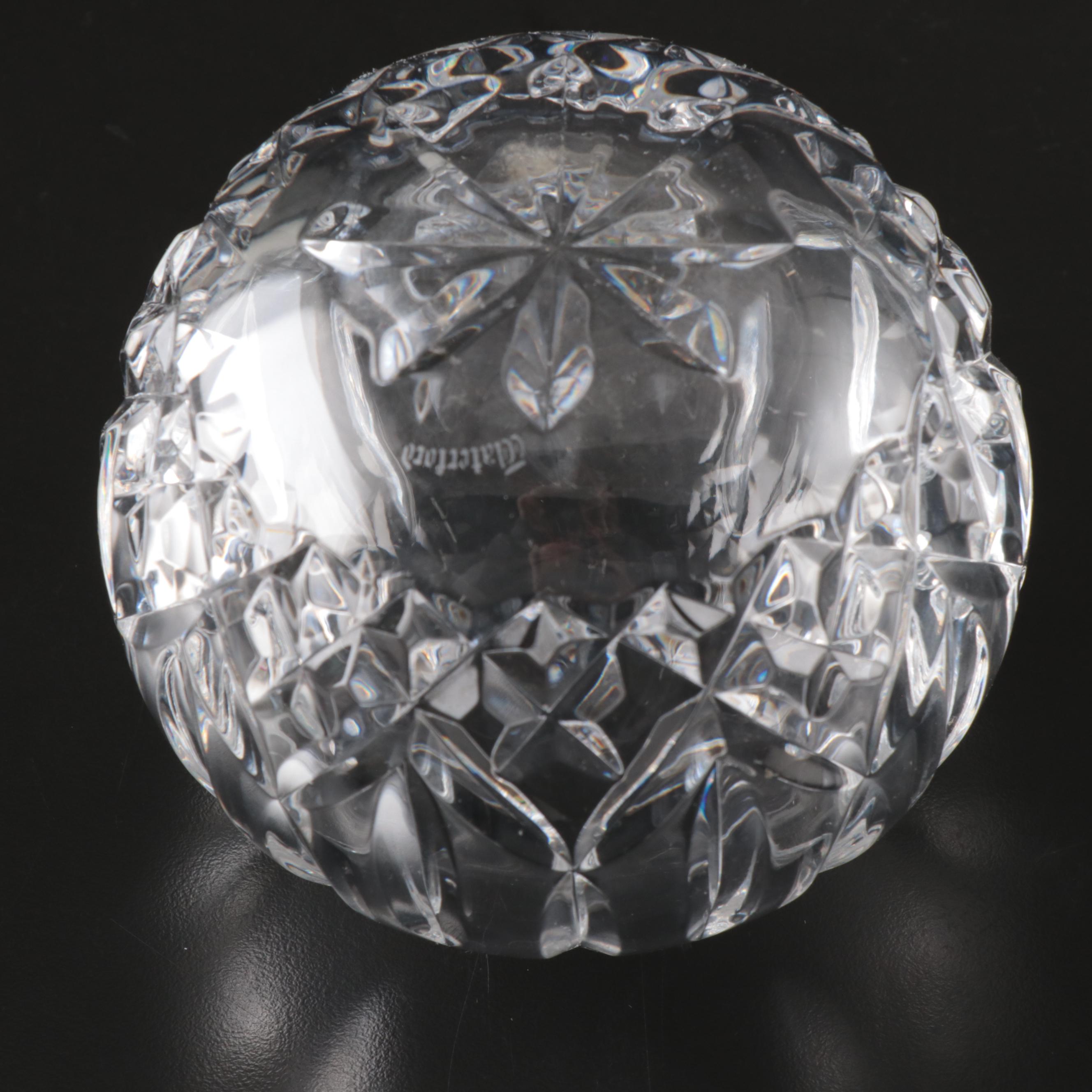 Waterford Crystal Seahorse Paperweight and "Lismore" Rose Bowl Vase