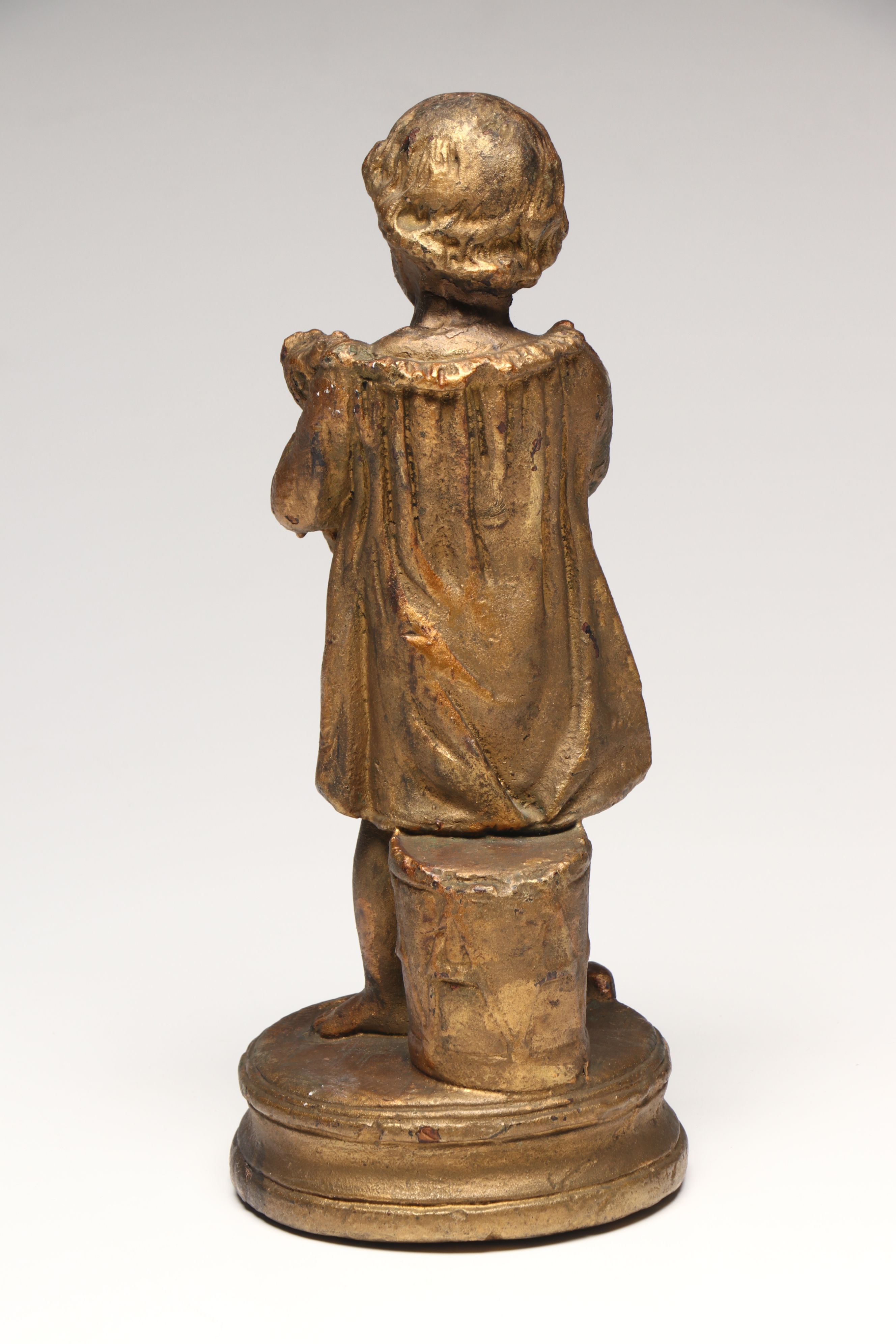 Gargoyles Studio Gilt Finish Chalkware Mirror with Gilt Finish Plaster Sculpture