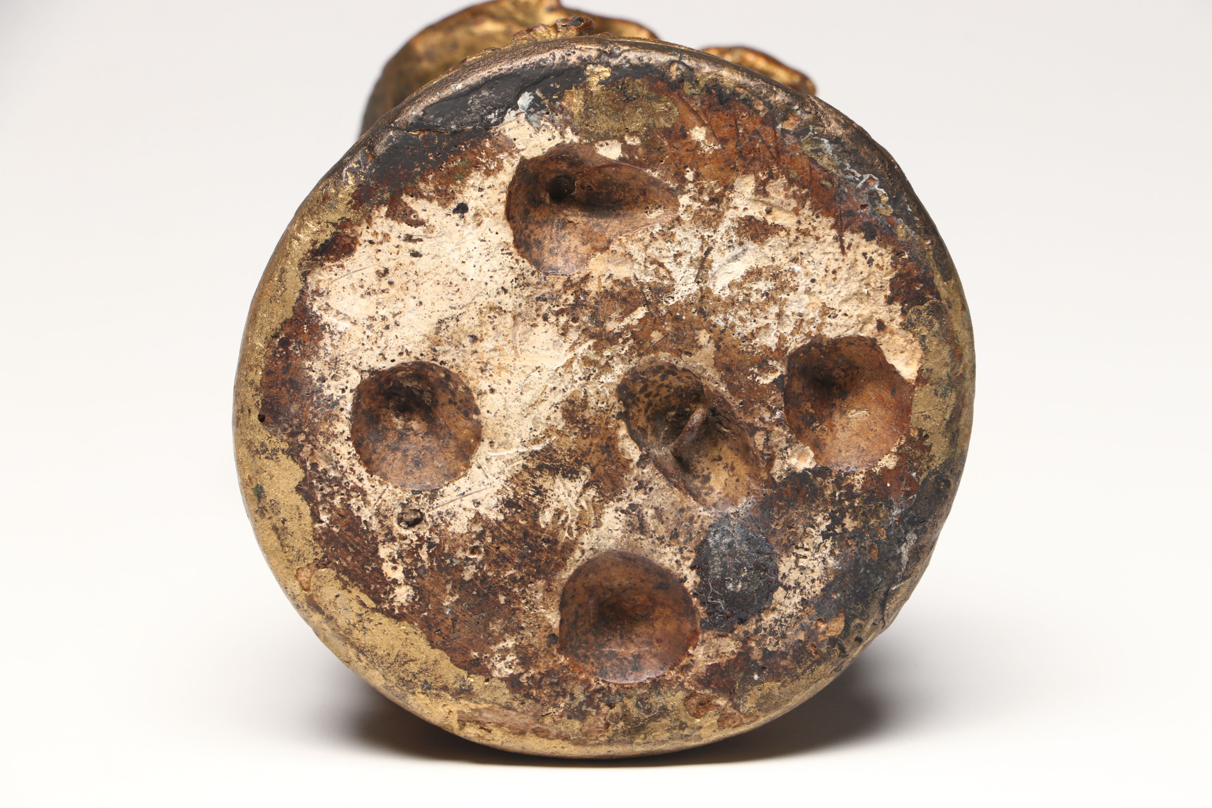 Gargoyles Studio Gilt Finish Chalkware Mirror with Gilt Finish Plaster Sculpture