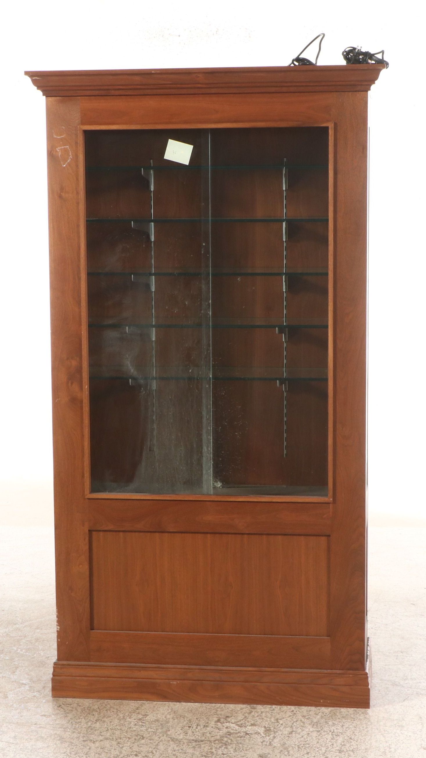Edwardian Style Wooden Glass Illuminated Front Display
