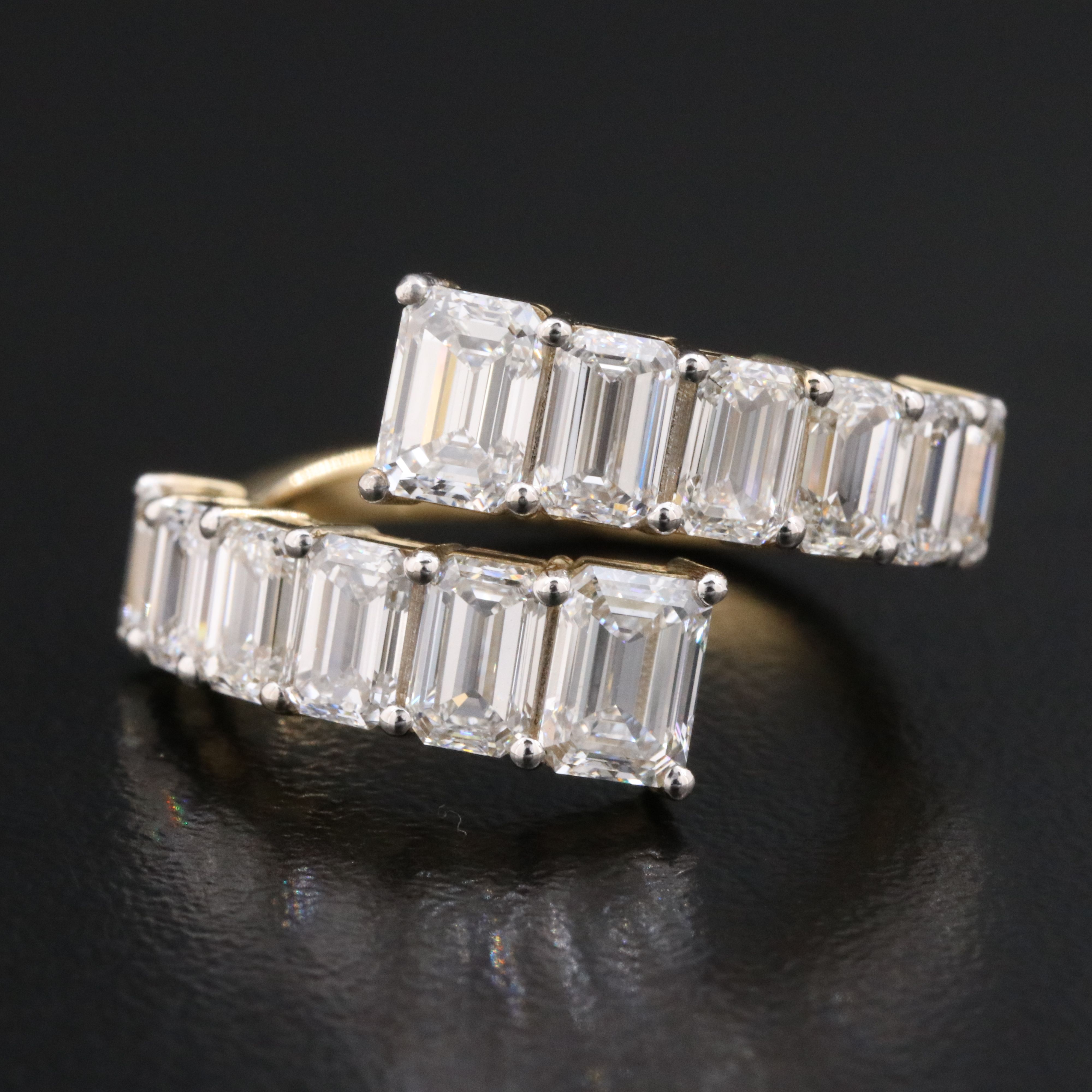 14K 4.24 CTW Lab Grown Diamond Bypass Ring