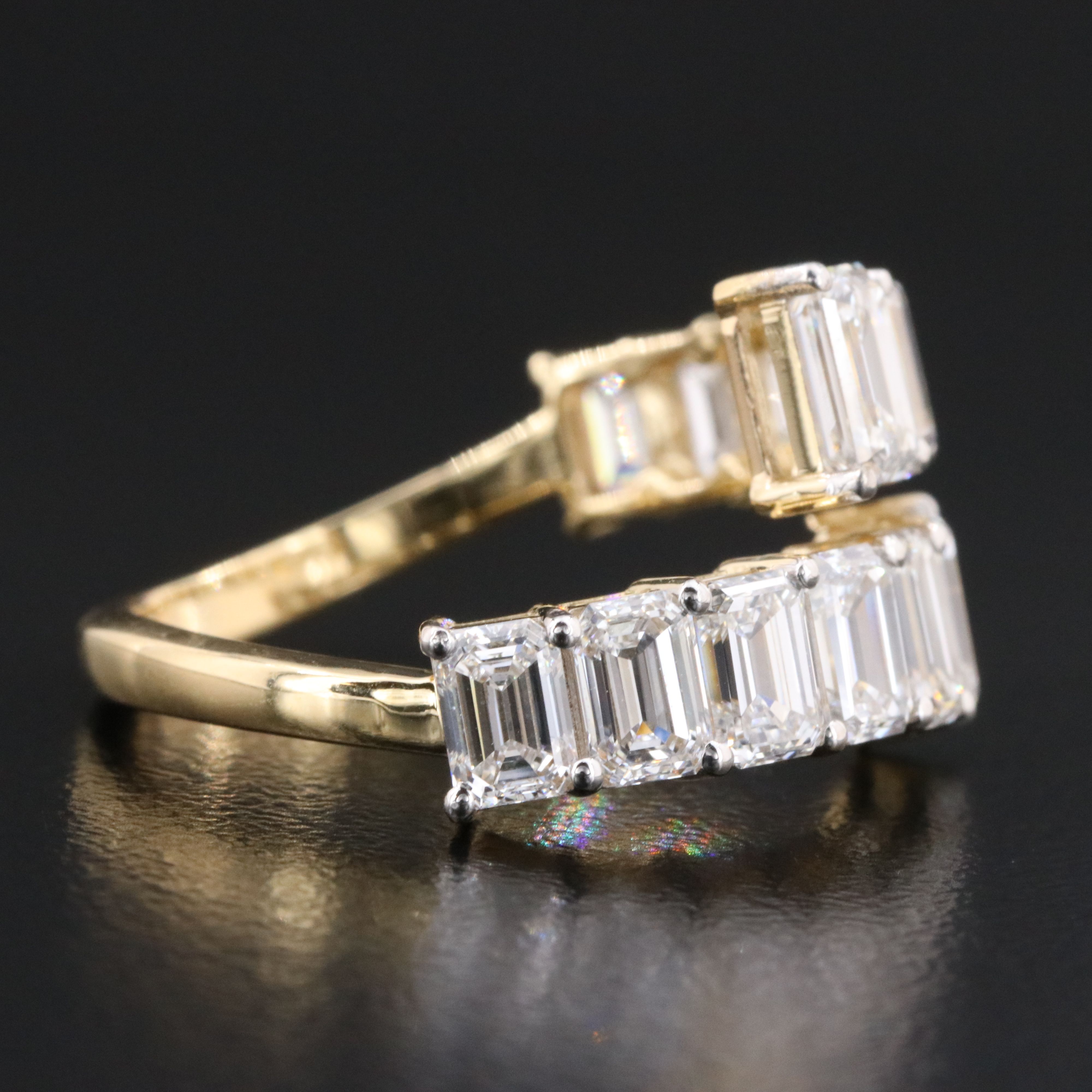 14K 4.24 CTW Lab Grown Diamond Bypass Ring