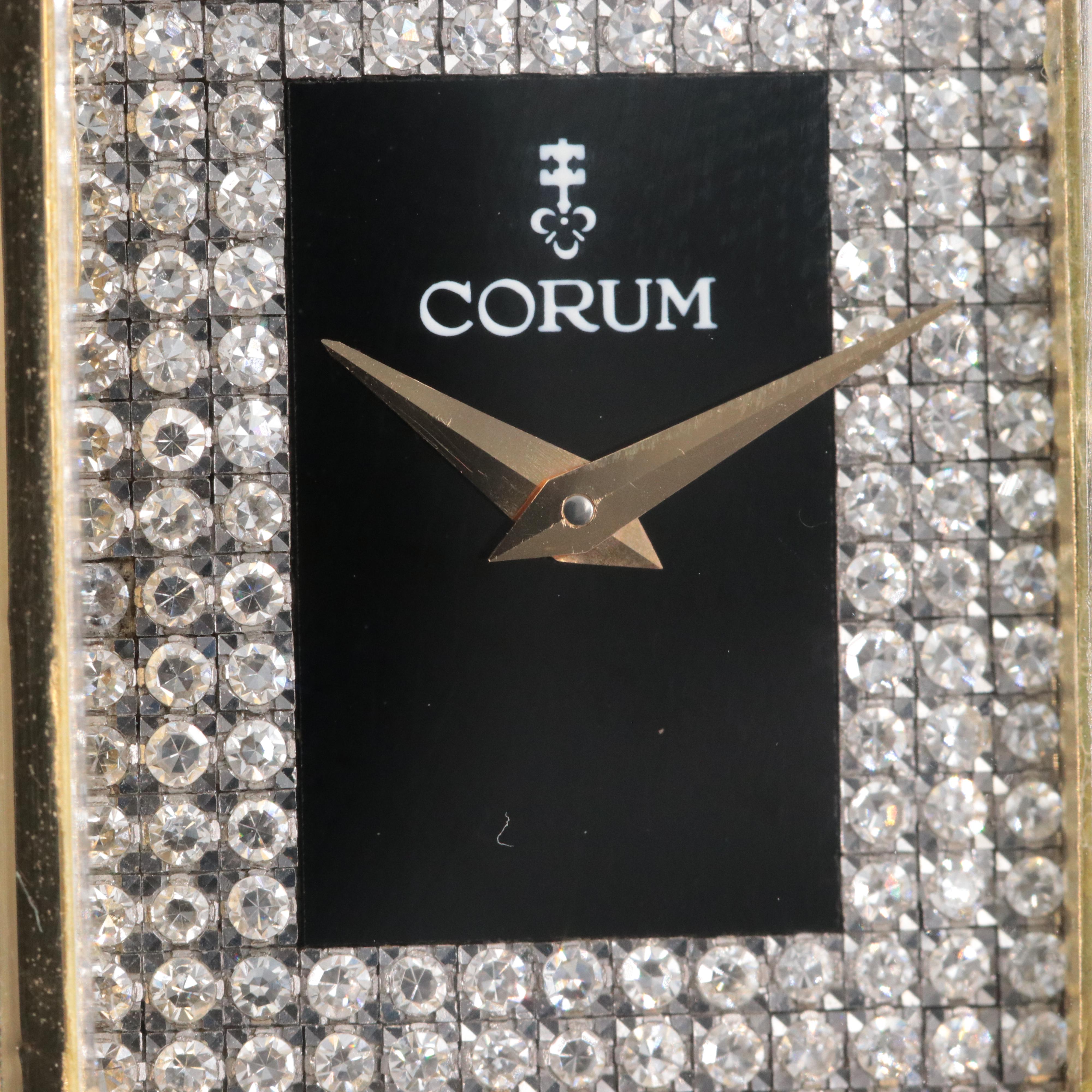 Corum Peacock 18K Yellow Gold Diamonds Manual Wind Wristwatch Model #27218