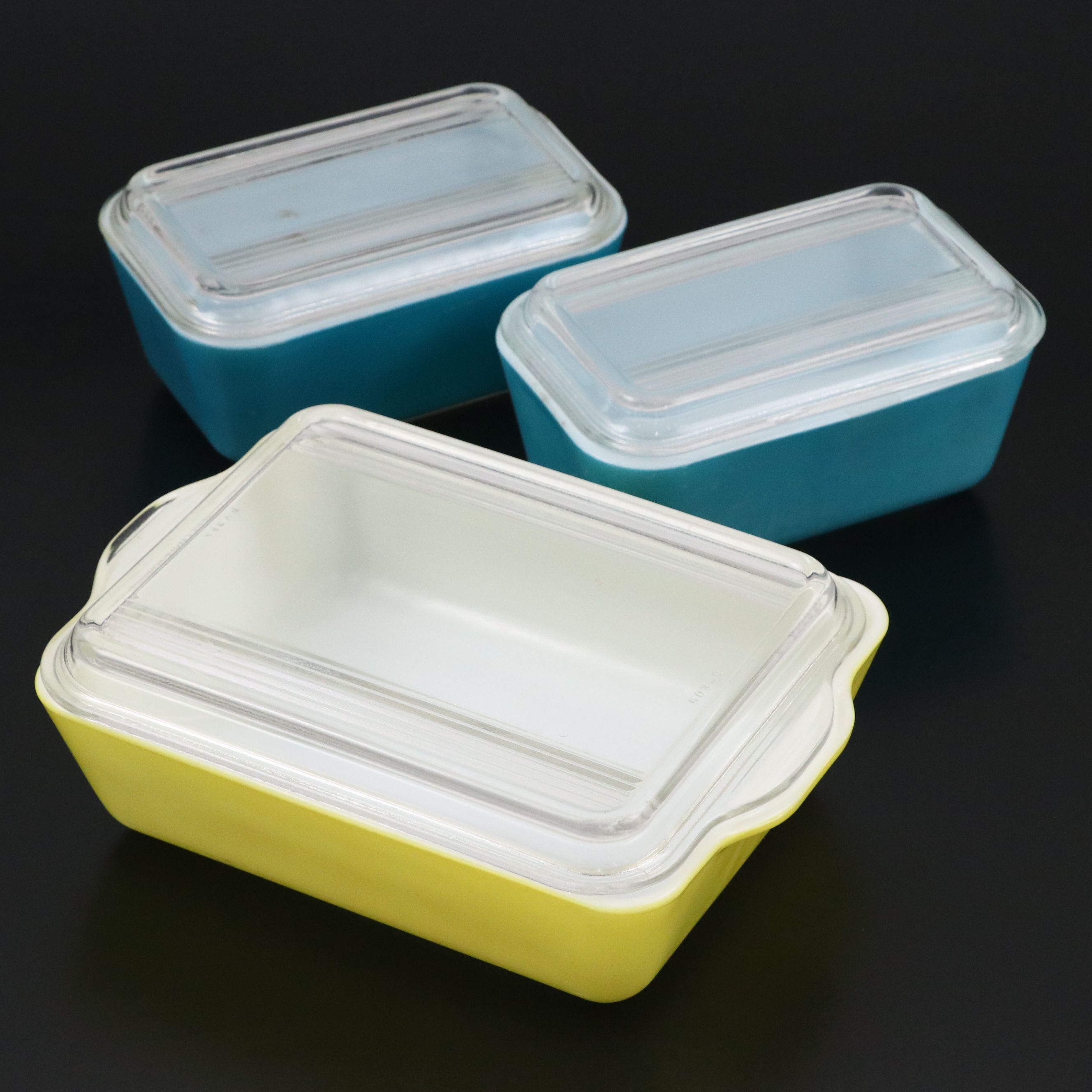 Pyrex "Primary Colors" Glass Refrigerator Dishes