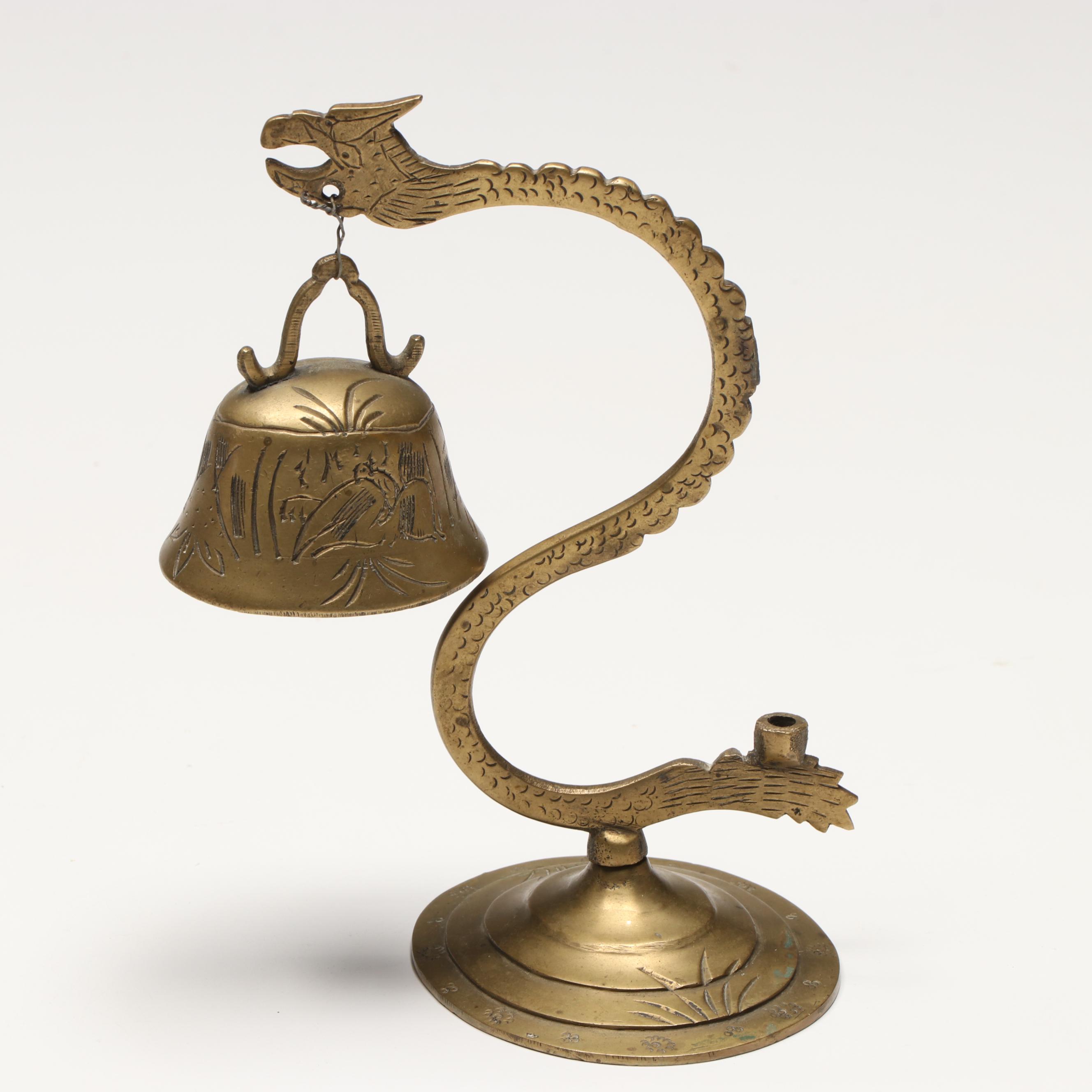 Cloisonné Enamel Egg, Brass Dragon Bell, and More Table Accessories