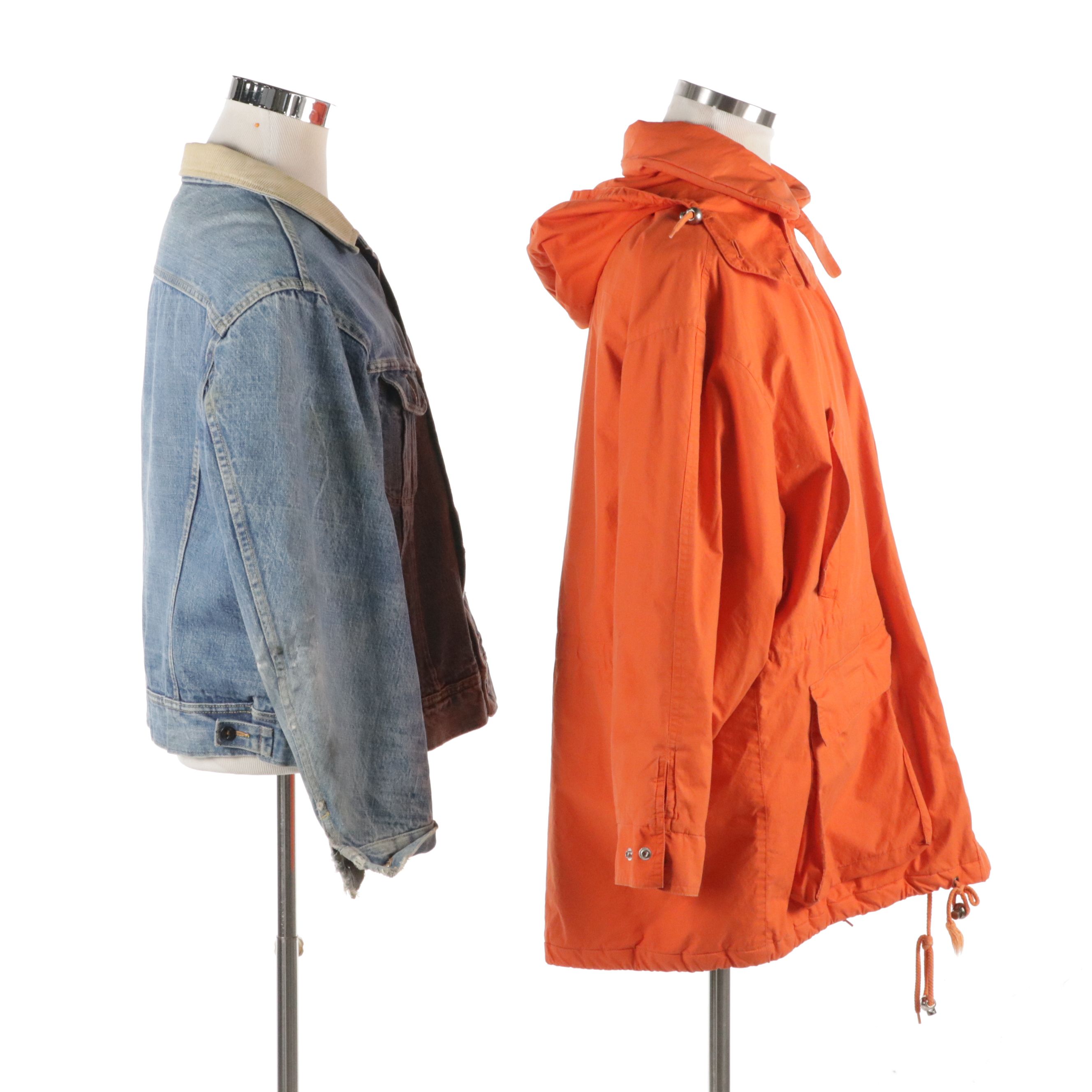 Men's Lee Storm Rider Jean Jacket and DKNY Orange Hooded Windbreaker