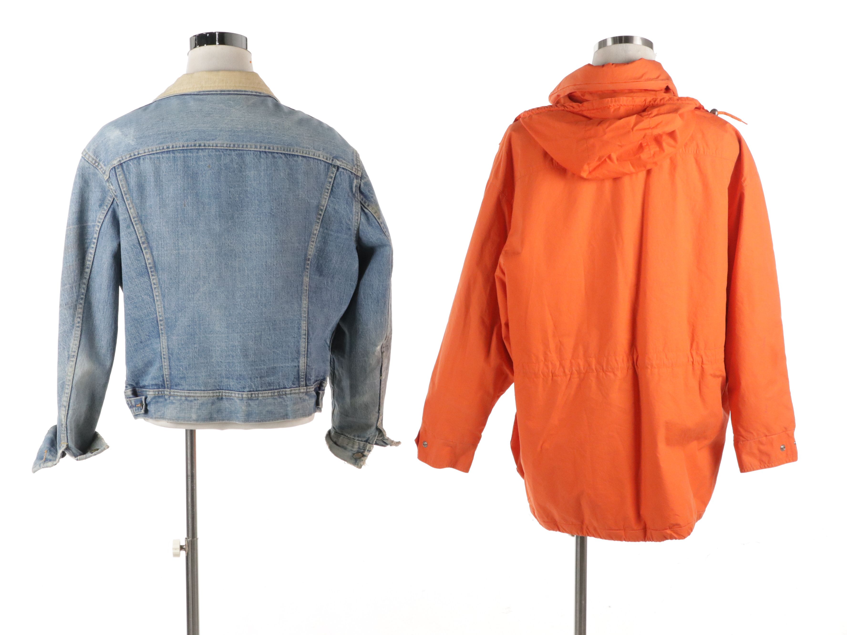 Men's Lee Storm Rider Jean Jacket and DKNY Orange Hooded Windbreaker