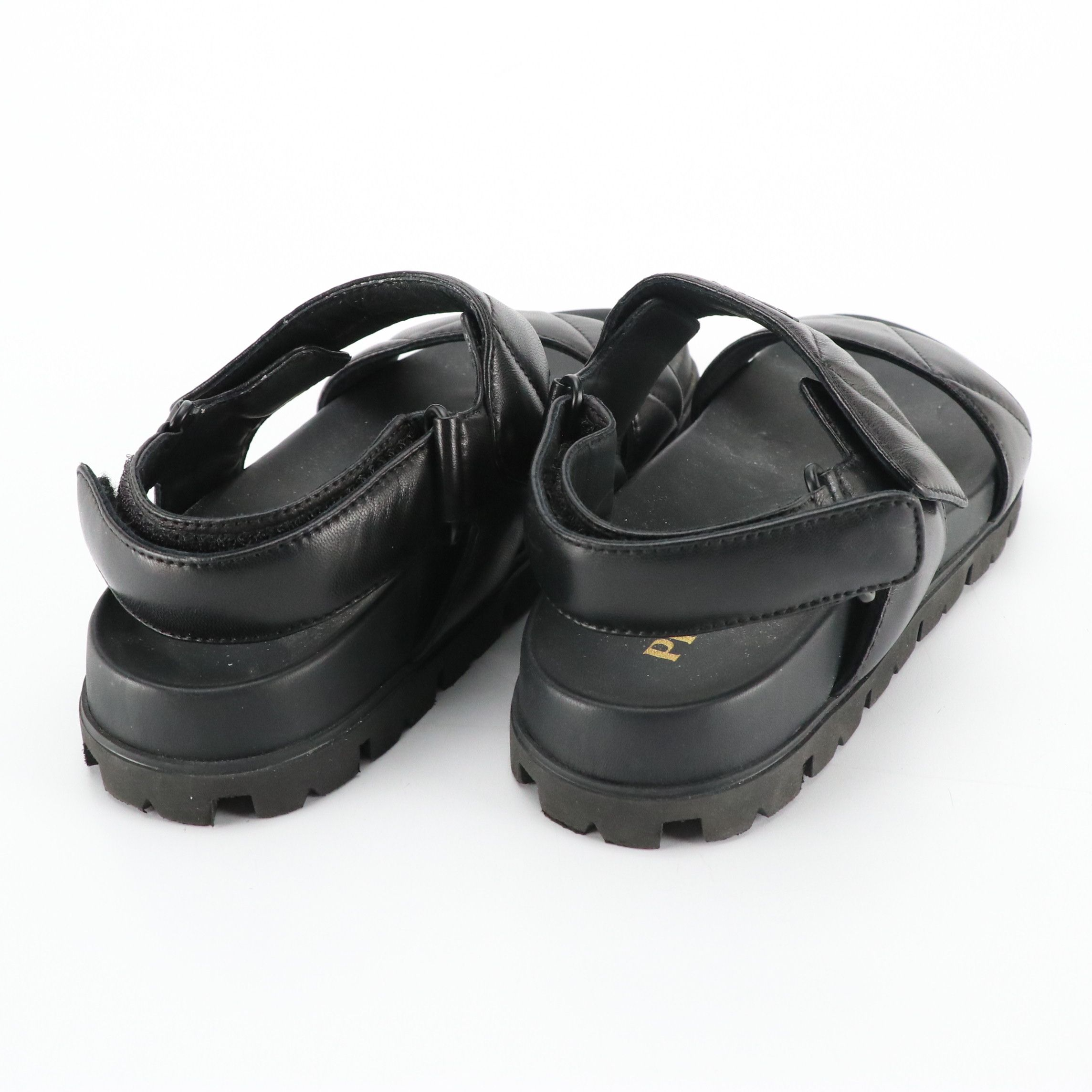 Prada Sport Black Leather Sandals