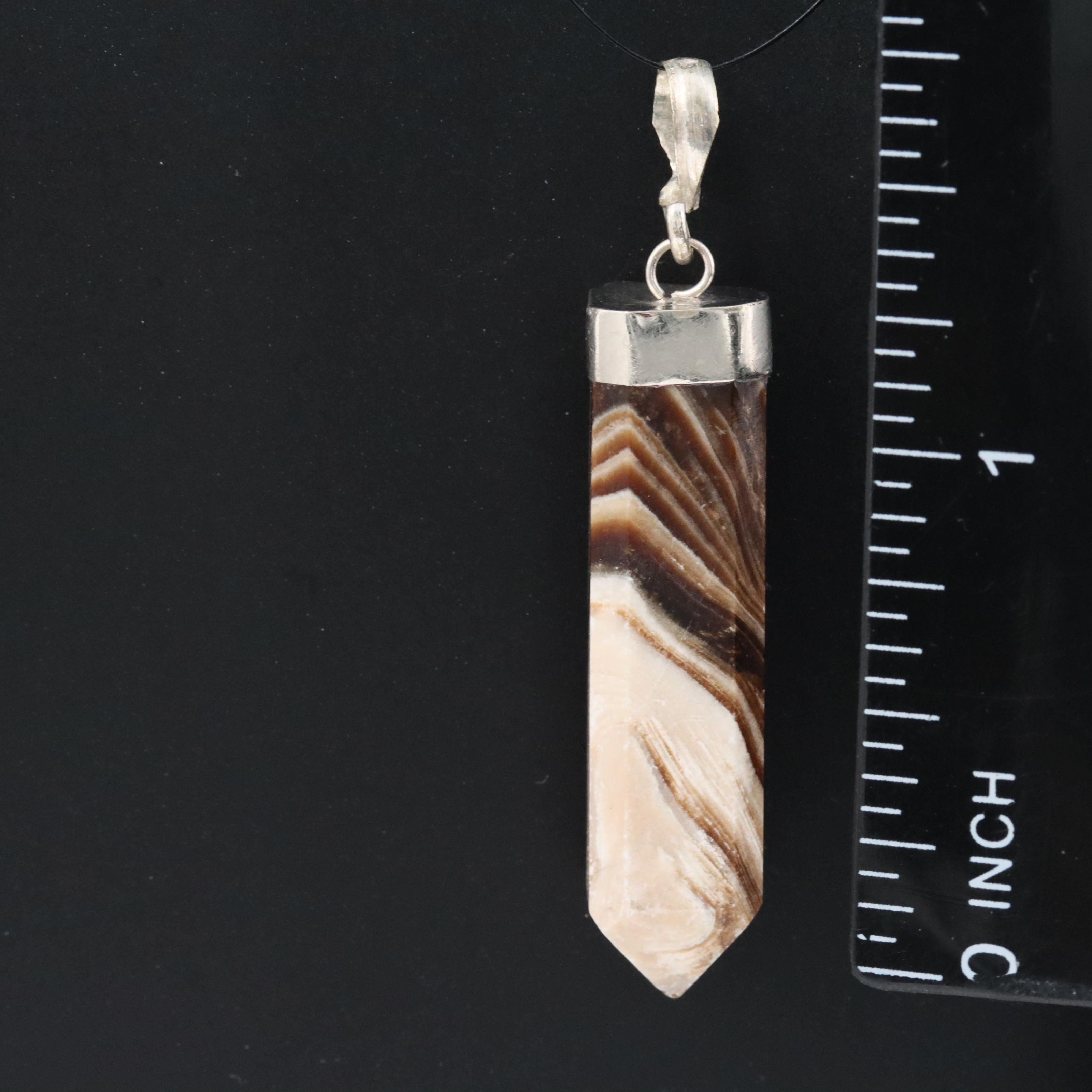 Sterling Calcite Point Pendant
