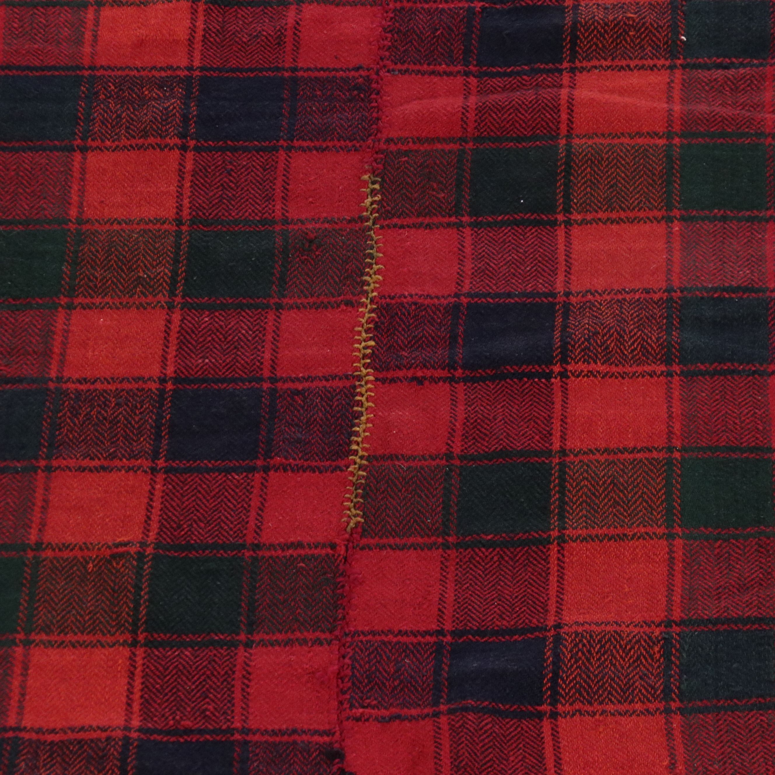 5'11 x 6'5 Handwoven Twill Weave Buffalo Check Panel Throw or Rug