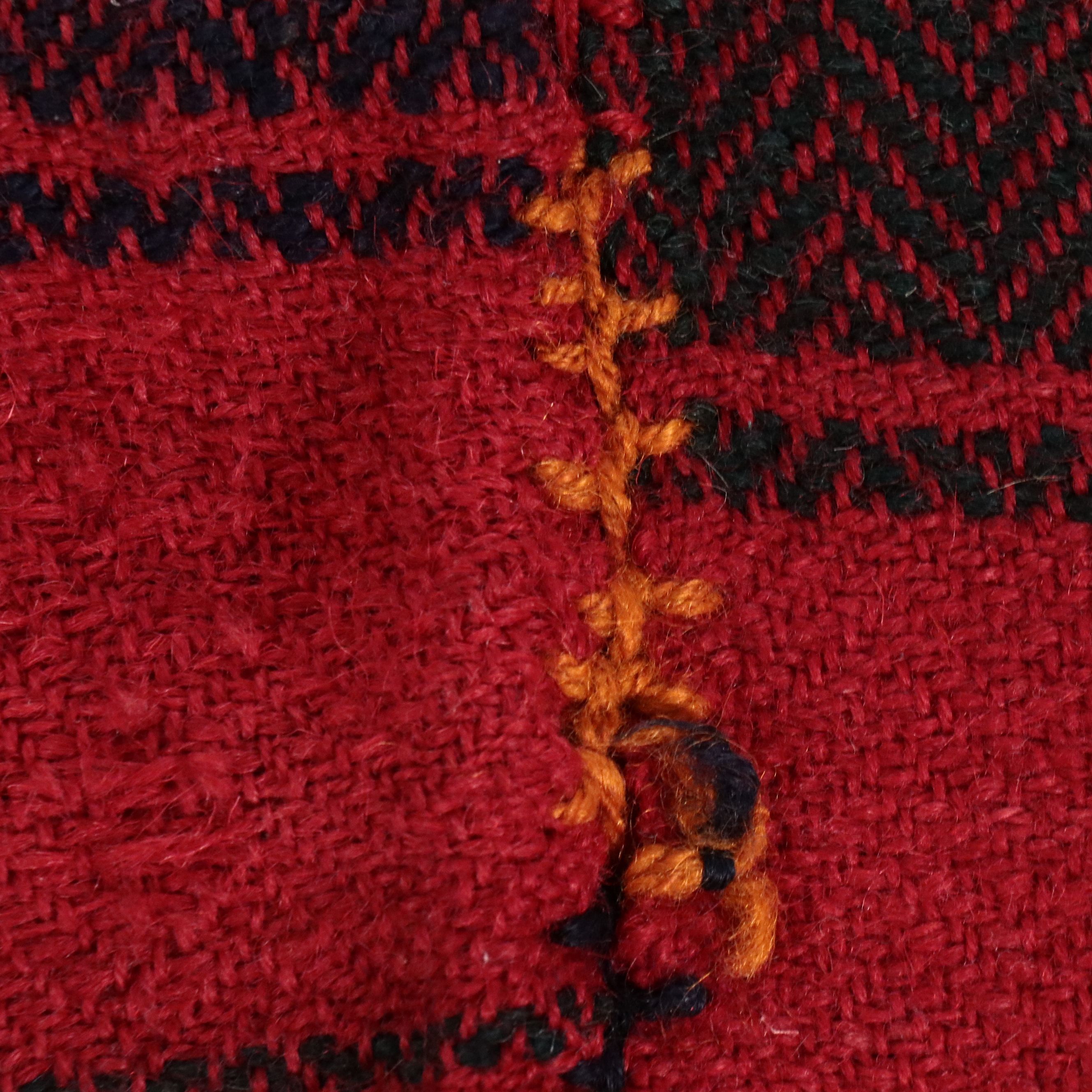 5'11 x 6'5 Handwoven Twill Weave Buffalo Check Panel Throw or Rug