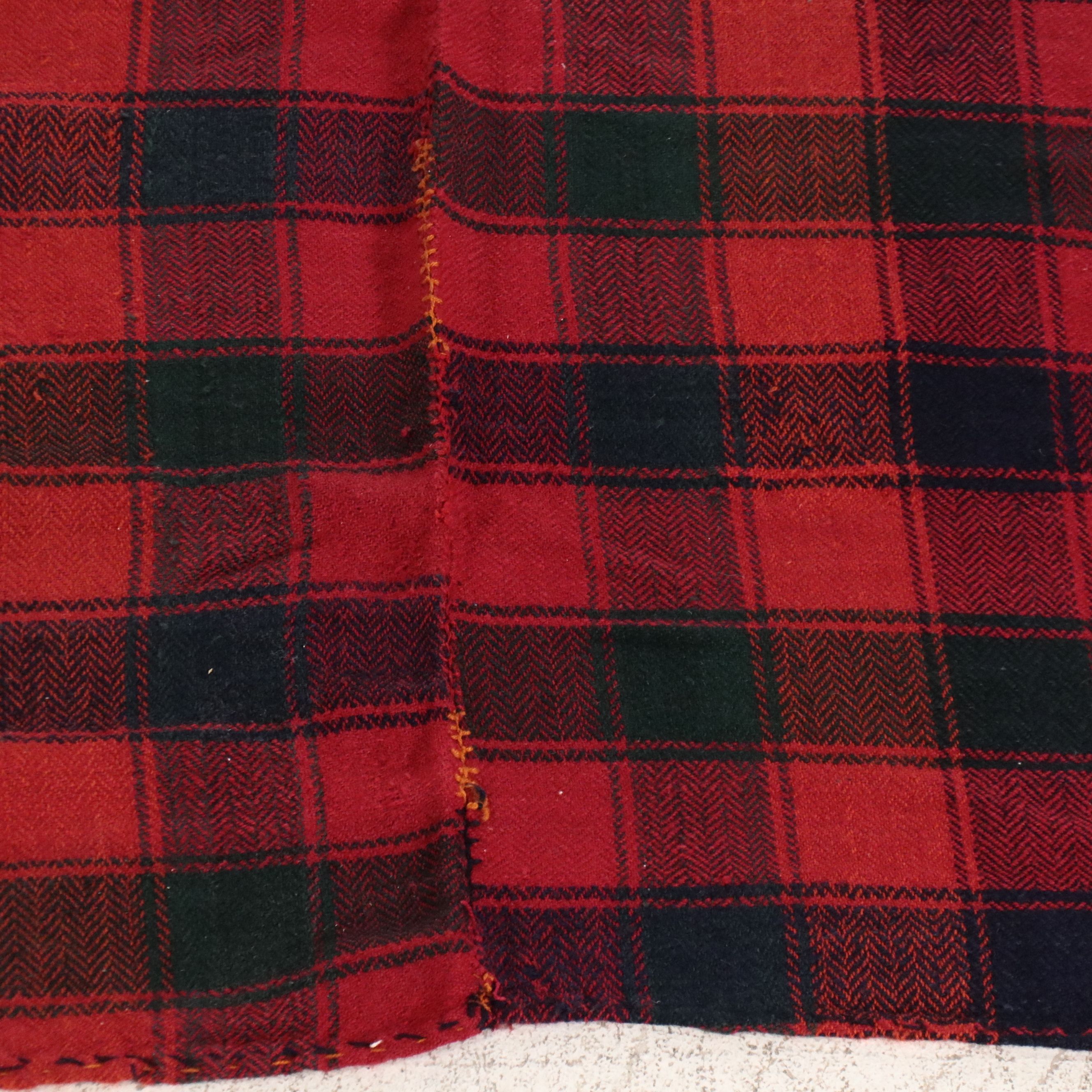 5'11 x 6'5 Handwoven Twill Weave Buffalo Check Panel Throw or Rug