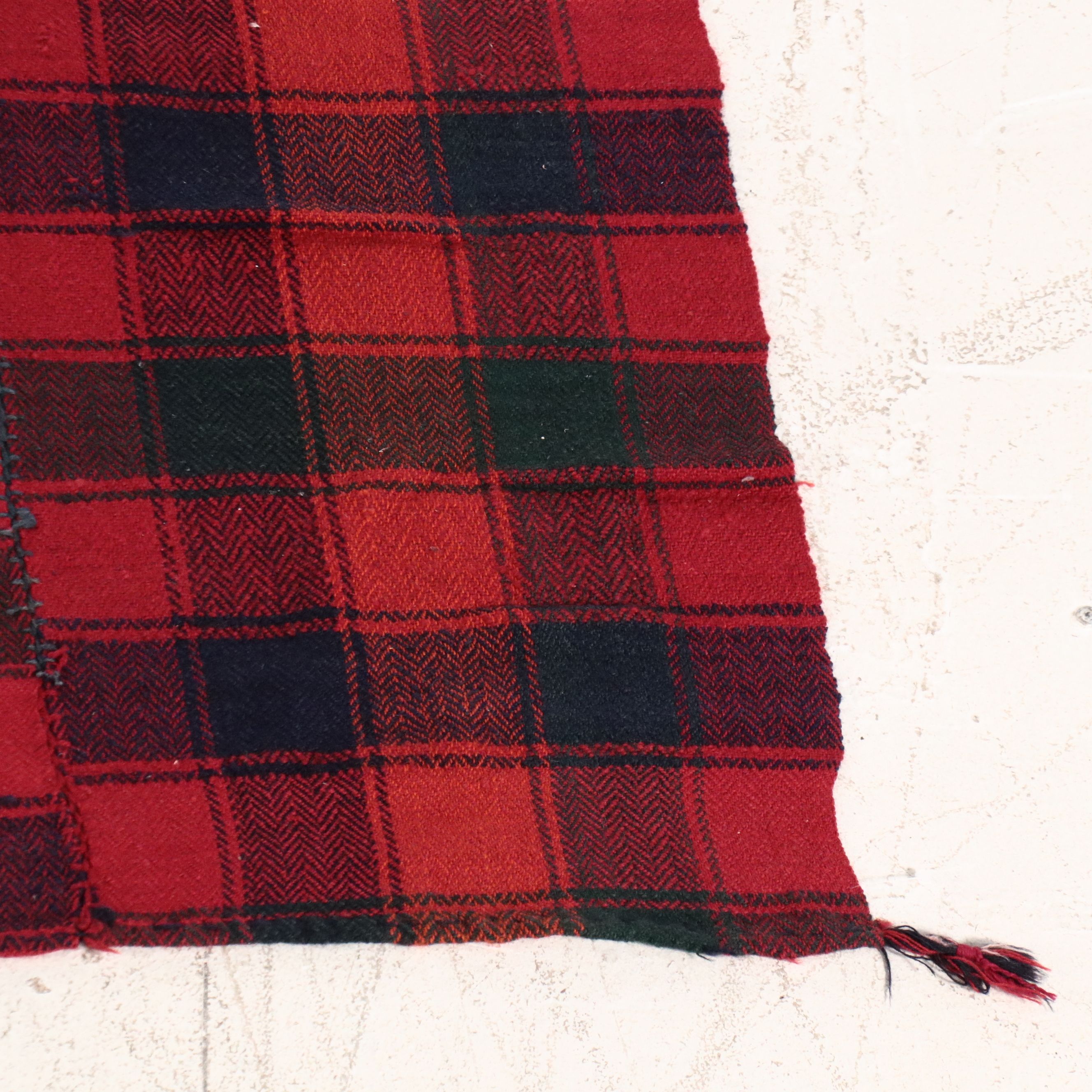 5'11 x 6'5 Handwoven Twill Weave Buffalo Check Panel Throw or Rug