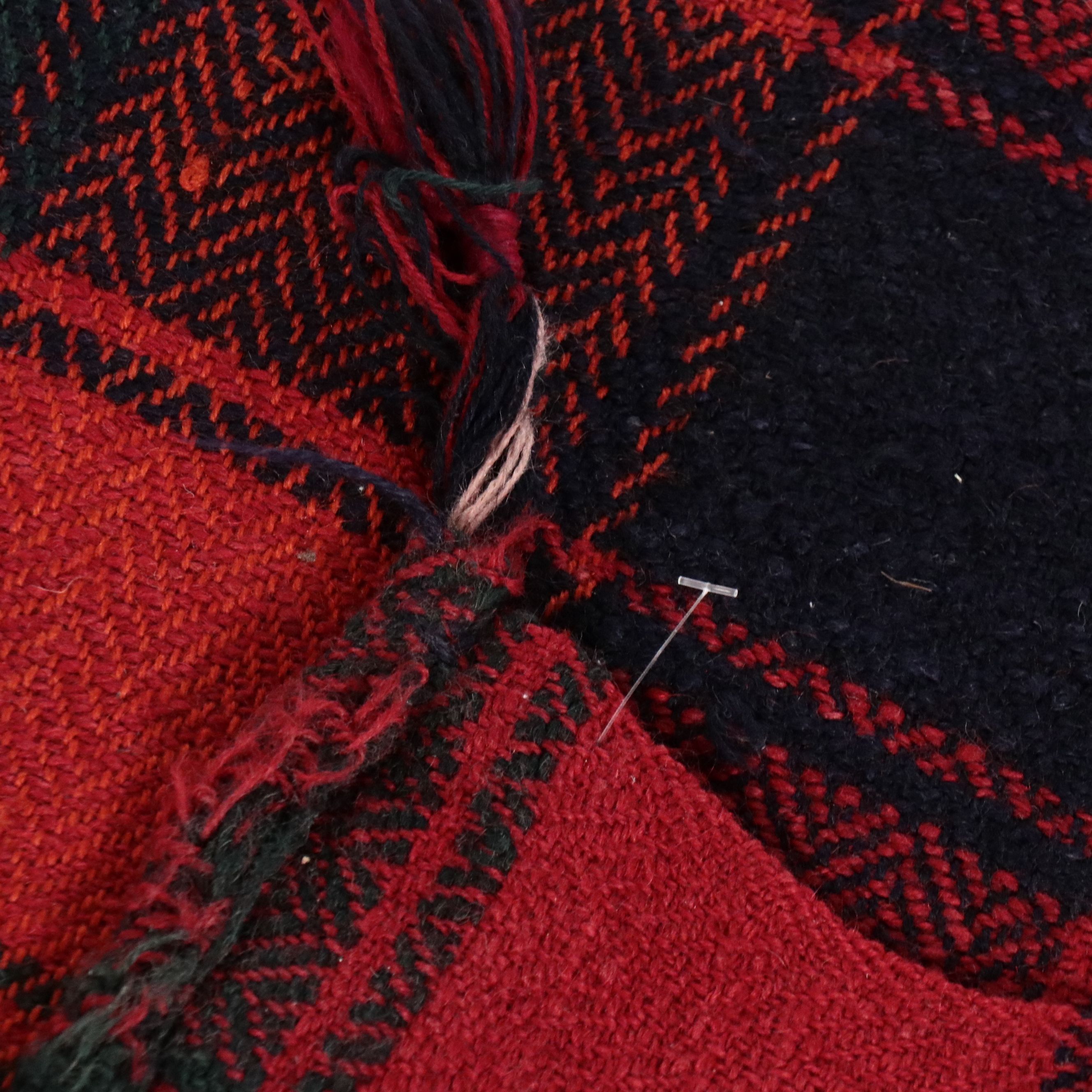 5'11 x 6'5 Handwoven Twill Weave Buffalo Check Panel Throw or Rug