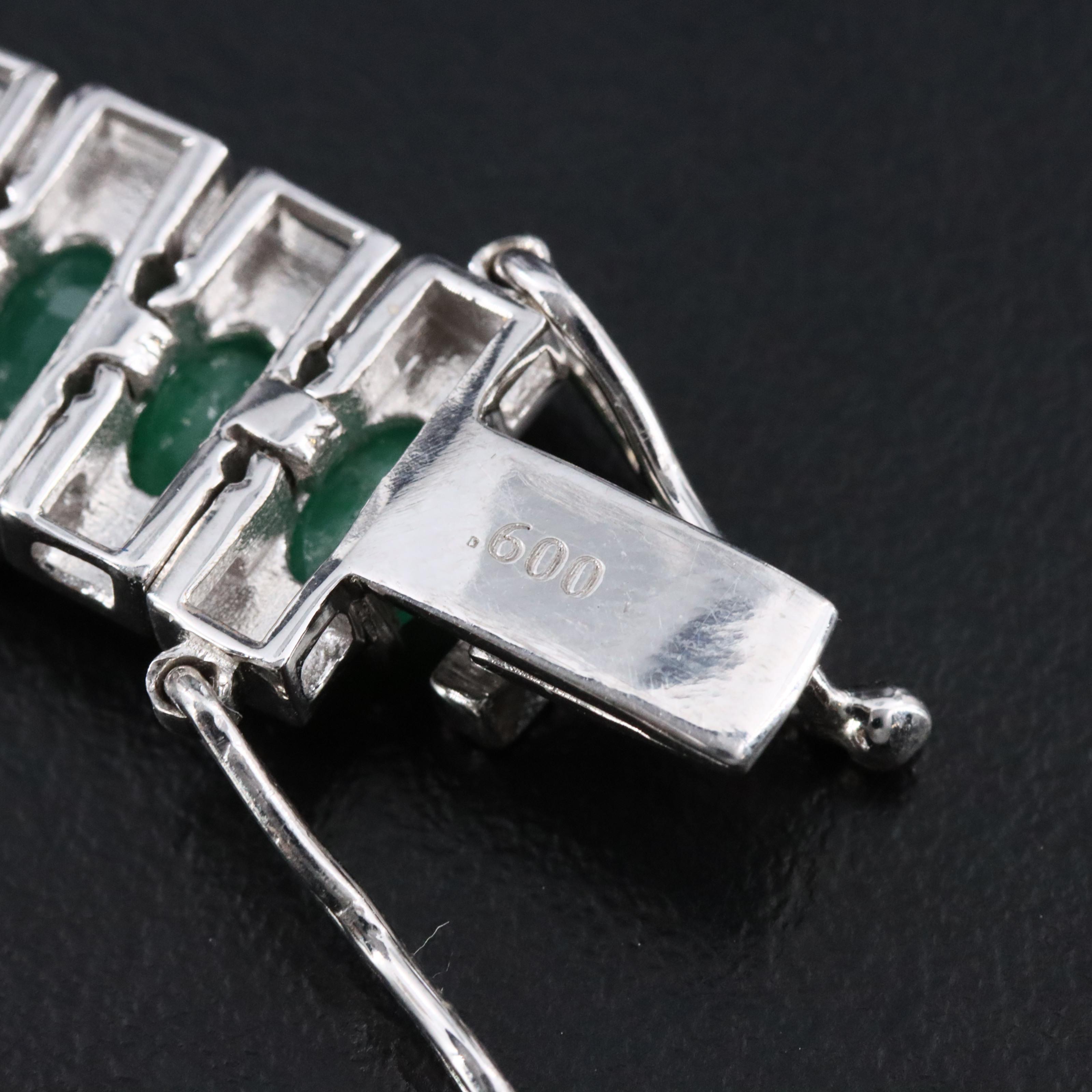 Sterling Emerald Panel Bracelet