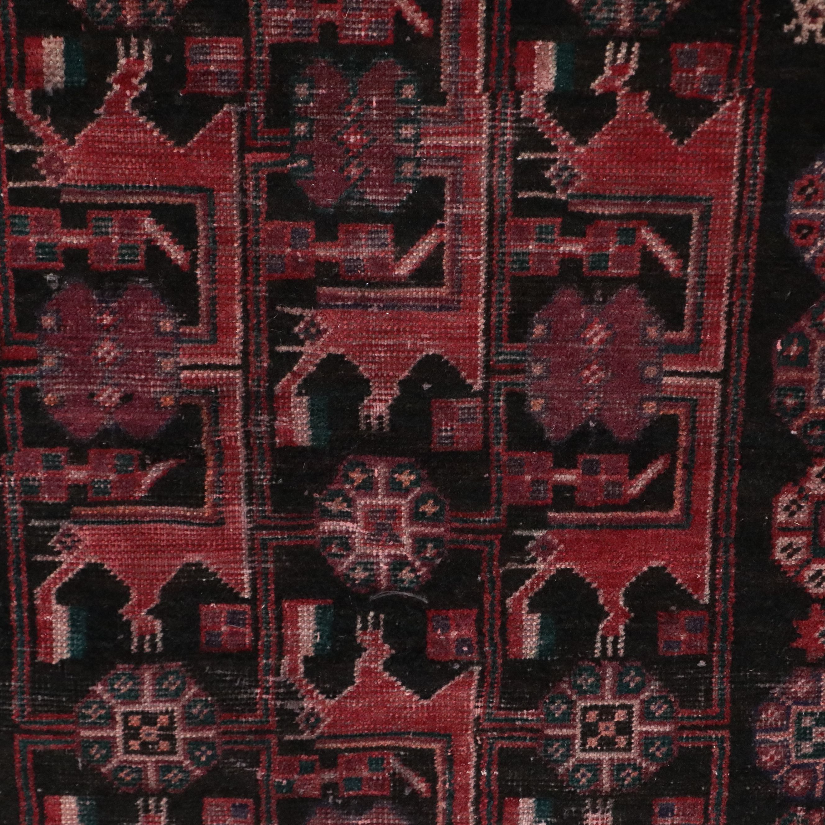 2'11 x 5'8 Hand-Knotted Persian Afshar Style Rug Remnant