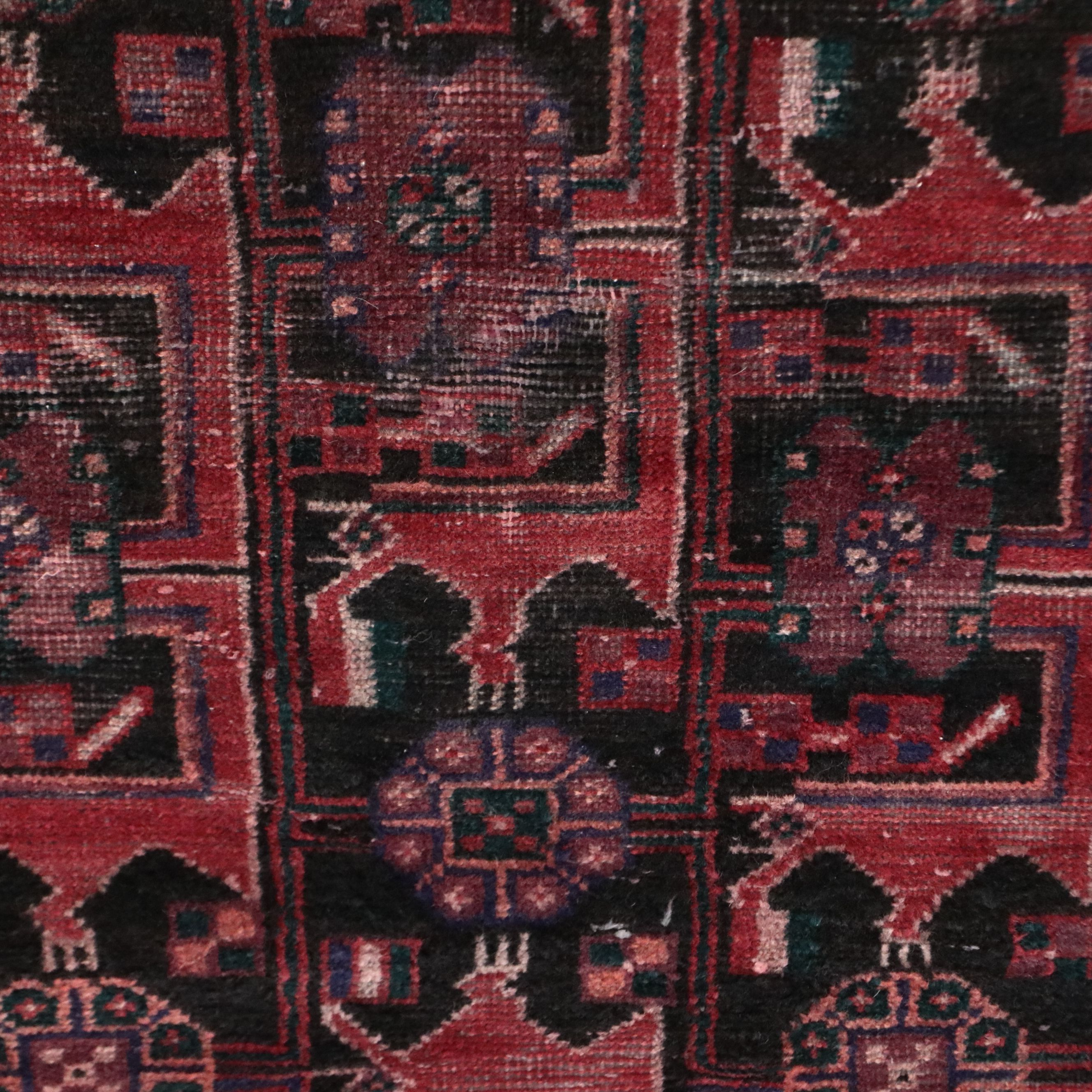 2'11 x 5'8 Hand-Knotted Persian Afshar Style Rug Remnant