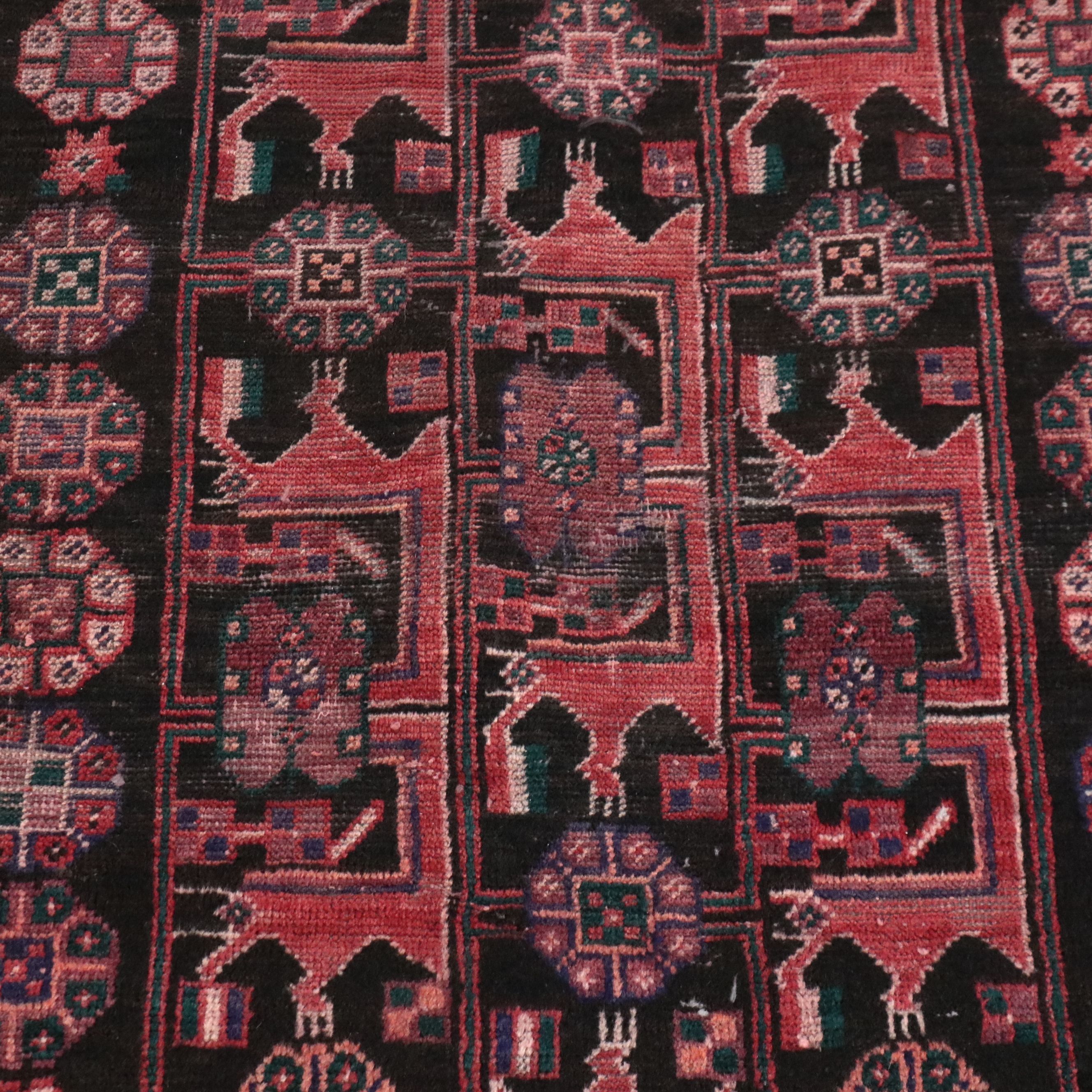 2'11 x 5'8 Hand-Knotted Persian Afshar Style Rug Remnant