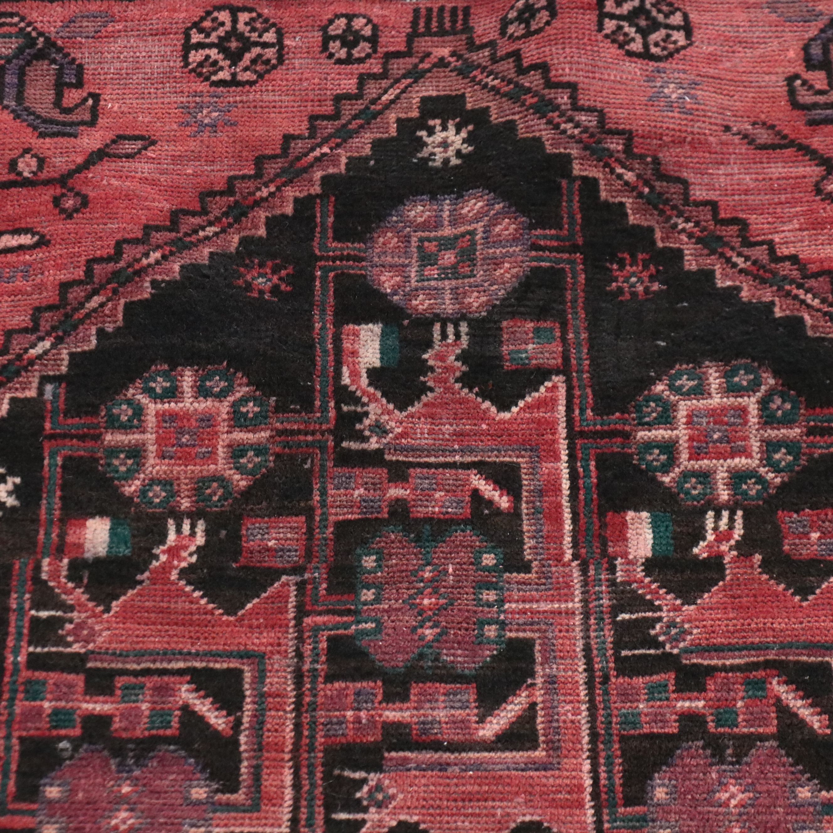 2'11 x 5'8 Hand-Knotted Persian Afshar Style Rug Remnant