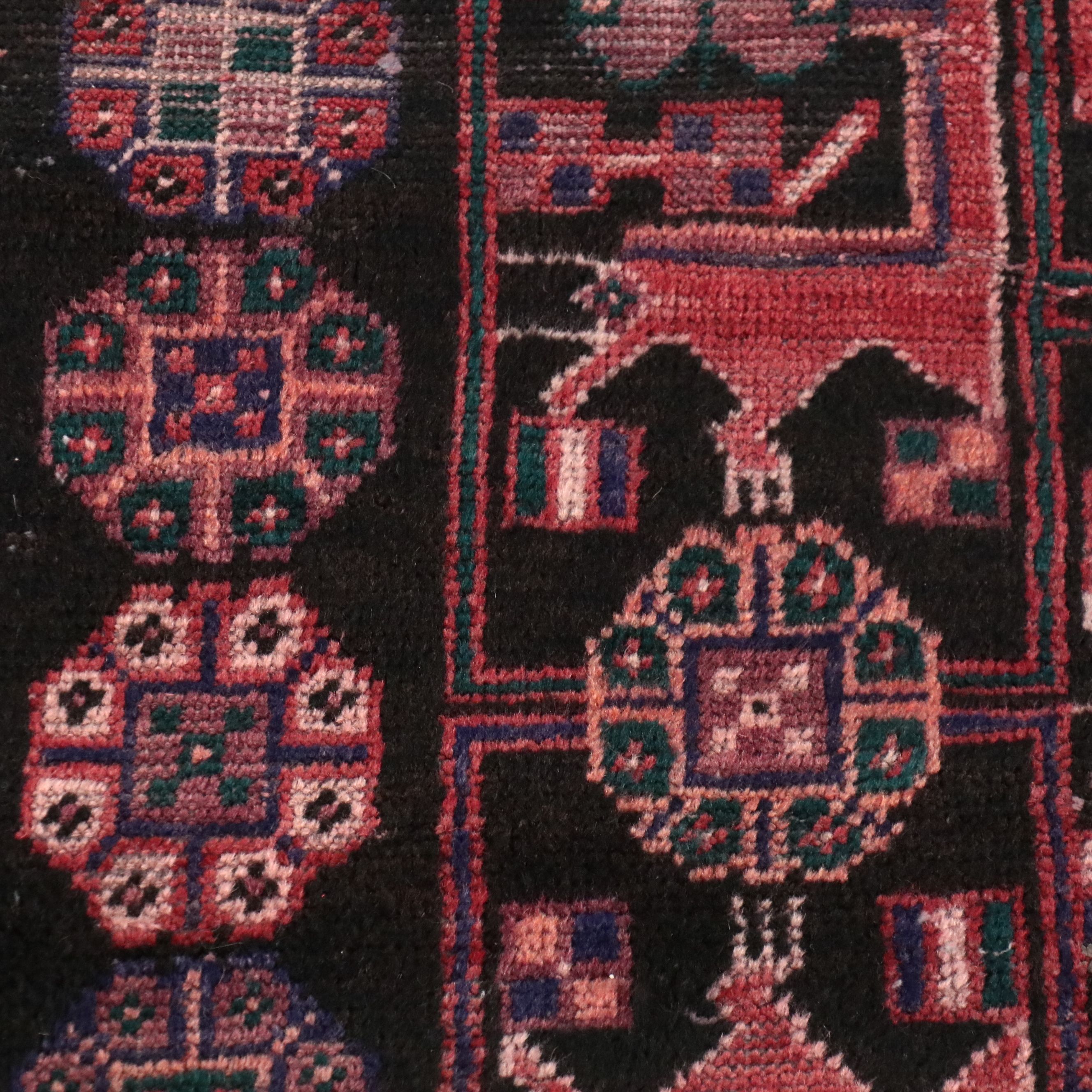 2'11 x 5'8 Hand-Knotted Persian Afshar Style Rug Remnant