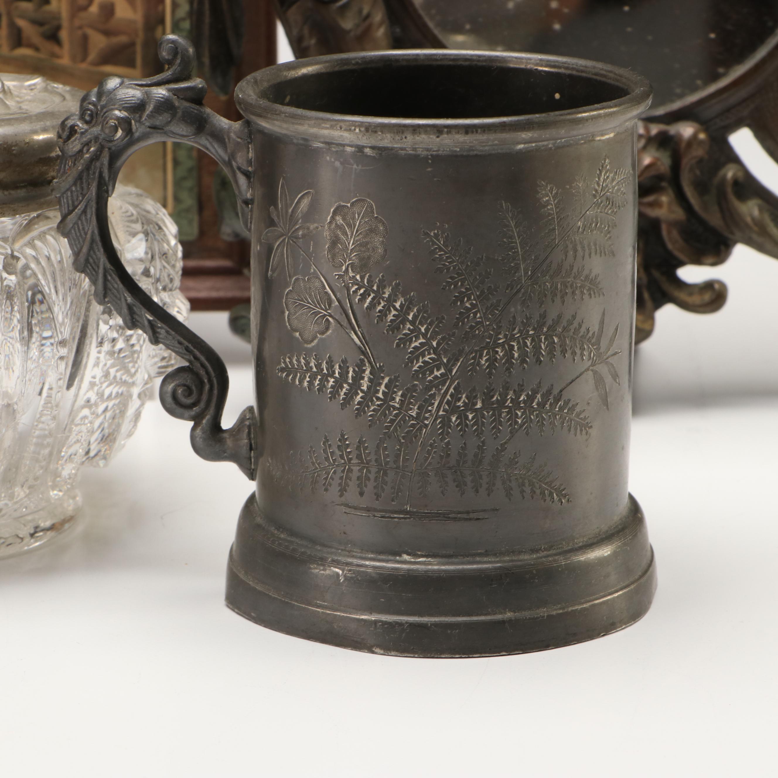 Baroque Metal Desk Clock with Vanity Mirror and More Décor