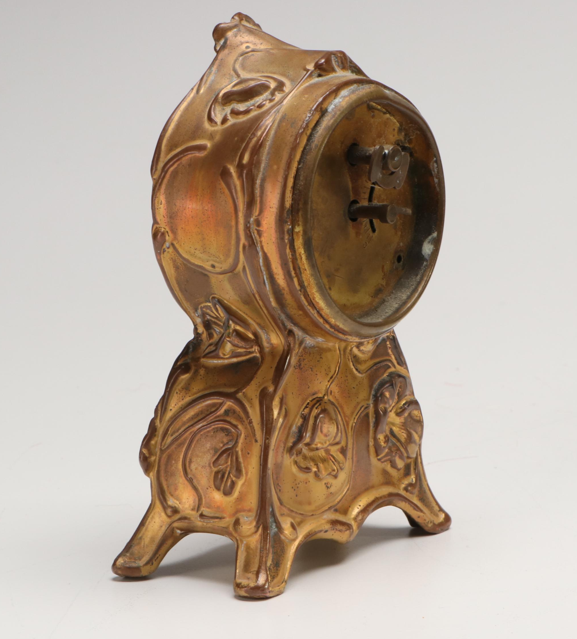 Baroque Metal Desk Clock with Vanity Mirror and More Décor