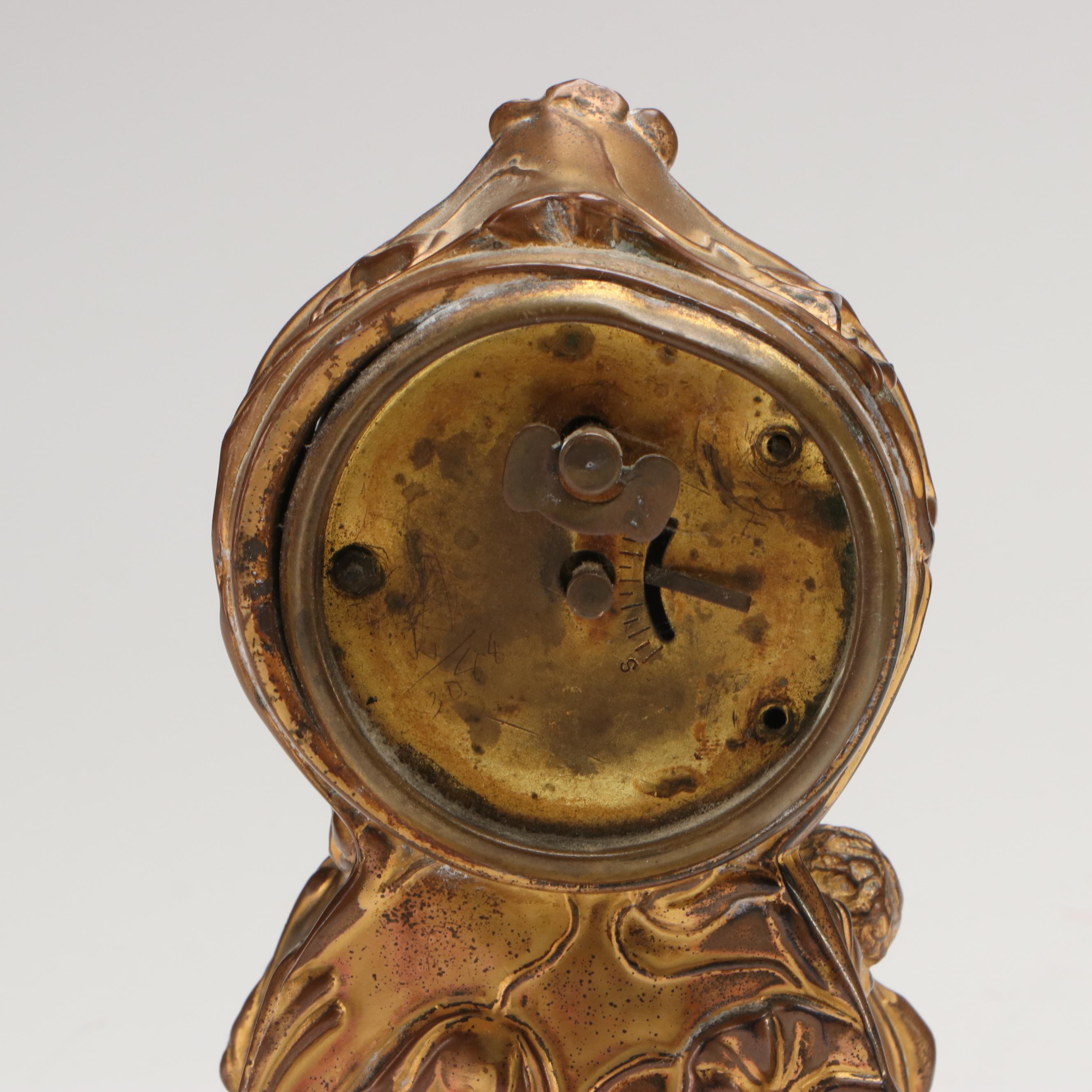 Baroque Metal Desk Clock with Vanity Mirror and More Décor