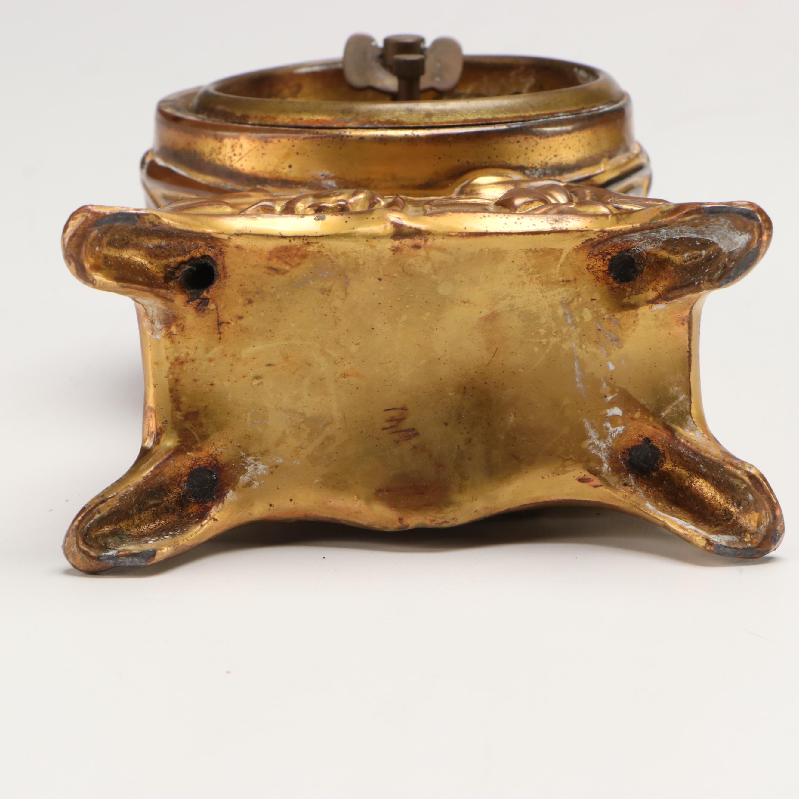 Baroque Metal Desk Clock with Vanity Mirror and More Décor