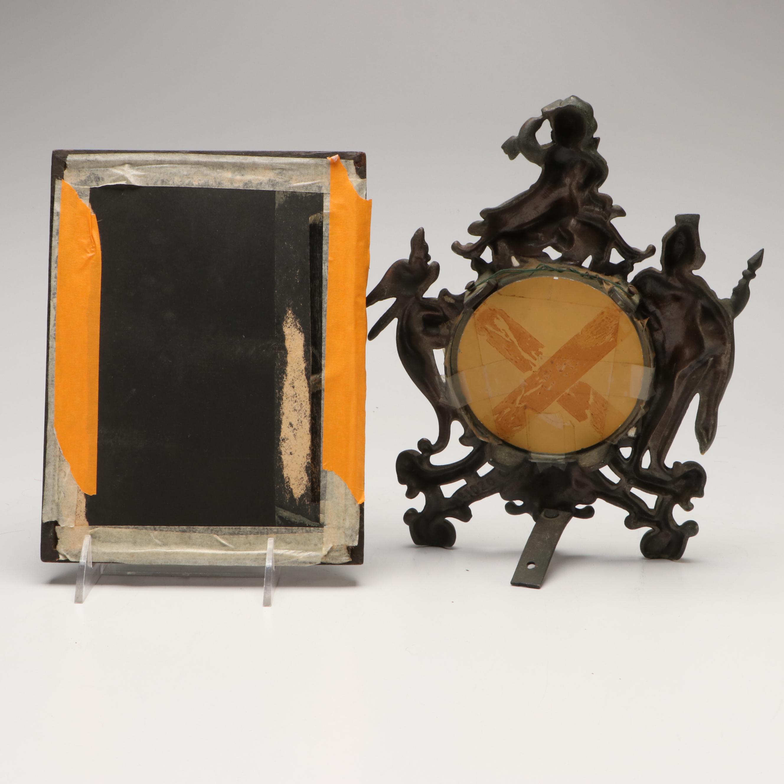 Baroque Metal Desk Clock with Vanity Mirror and More Décor